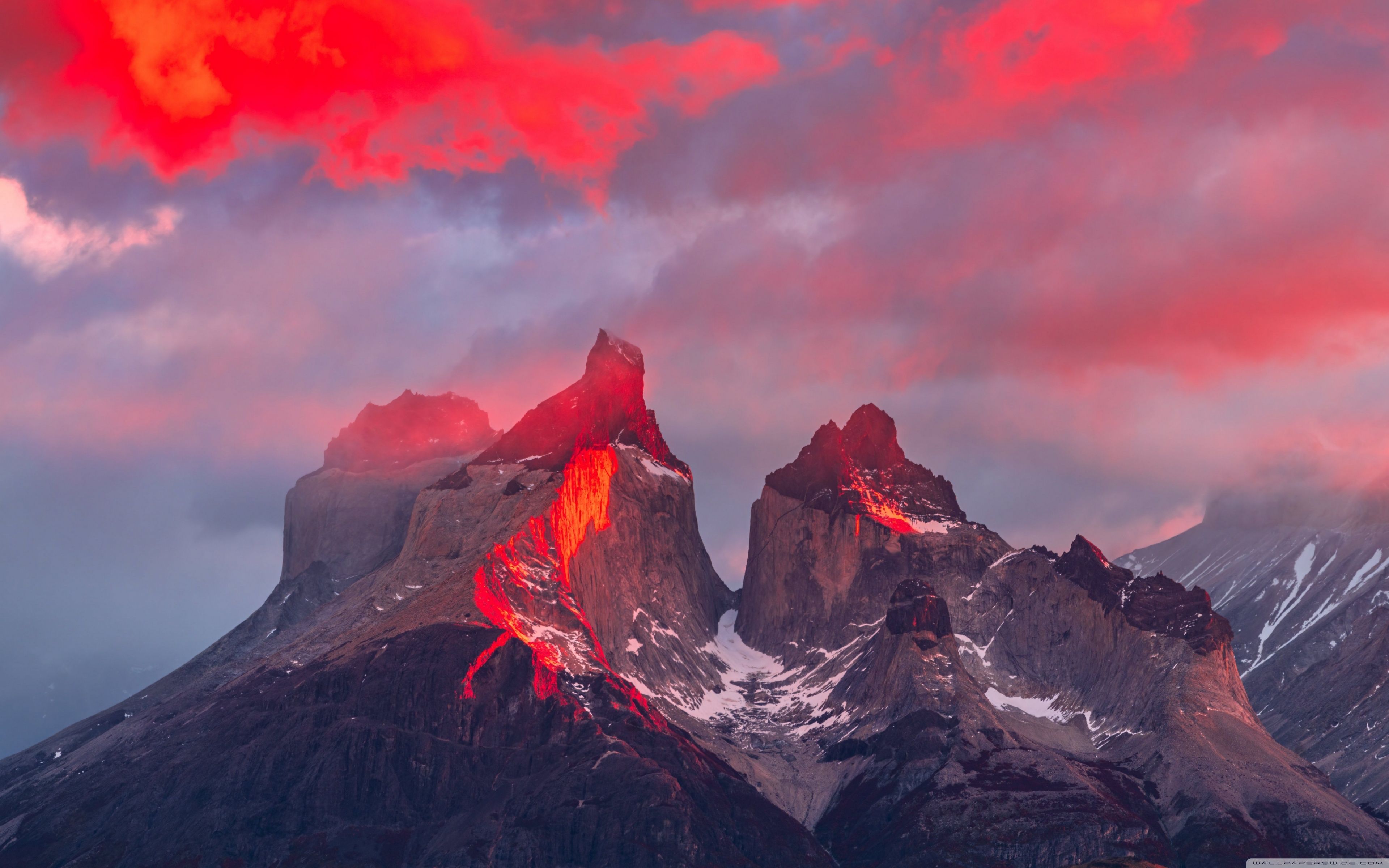 3840x2400 Patagonia, Peaks, Sunset, Red, Nature, Mountains 4K UHD Wallpaper for UltraHD Desktop and TV : Widescreen and UltraWide Display : Dual Monitor : Smartphone and Tablet Devices