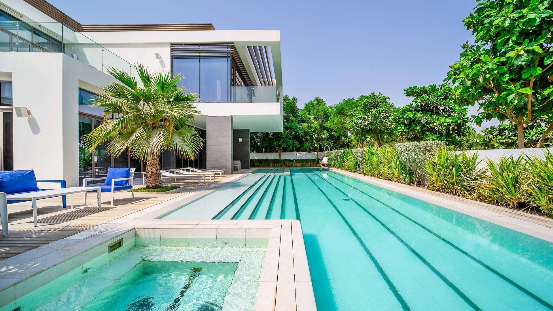 1920x1080 Wallpaper Villa, pool, architecture, terrace, UAE, Luxury Villa in Dubai for mobile and desktop, section город, resolution 1920x1080