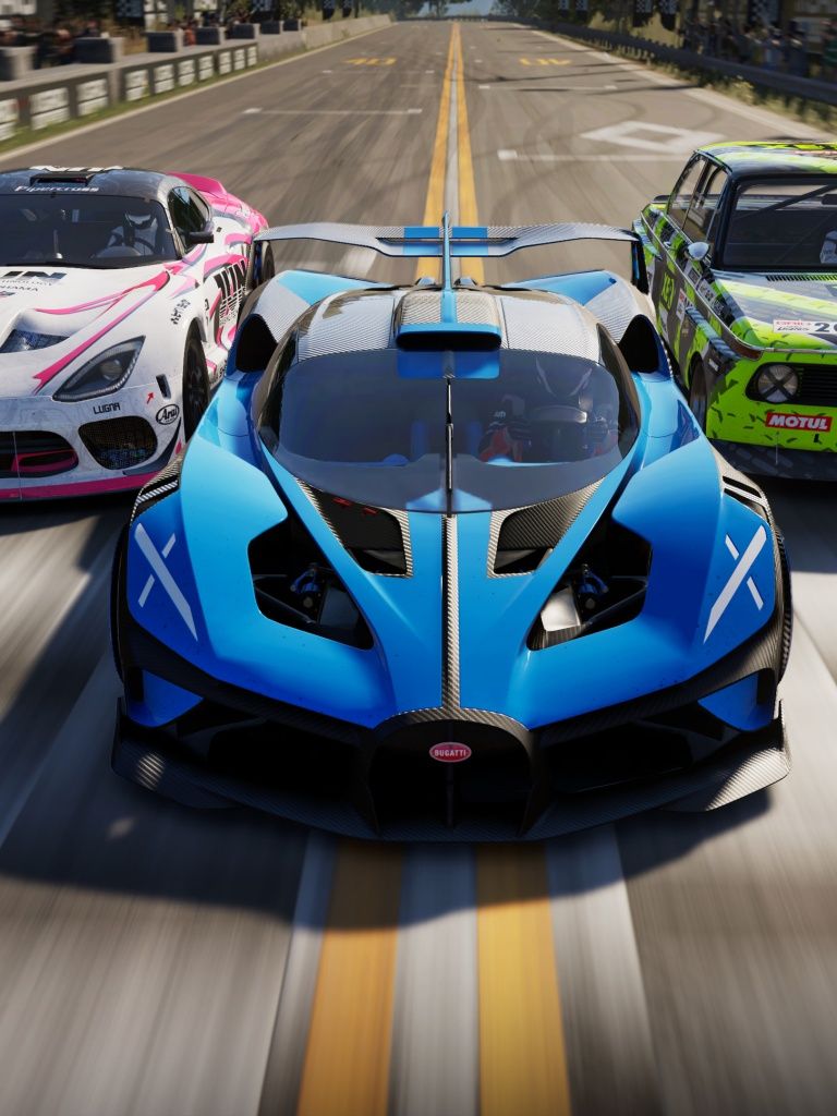 768x1024 GRID Legends Wallpaper 4K, Dodge Viper, Bugatti Bolide