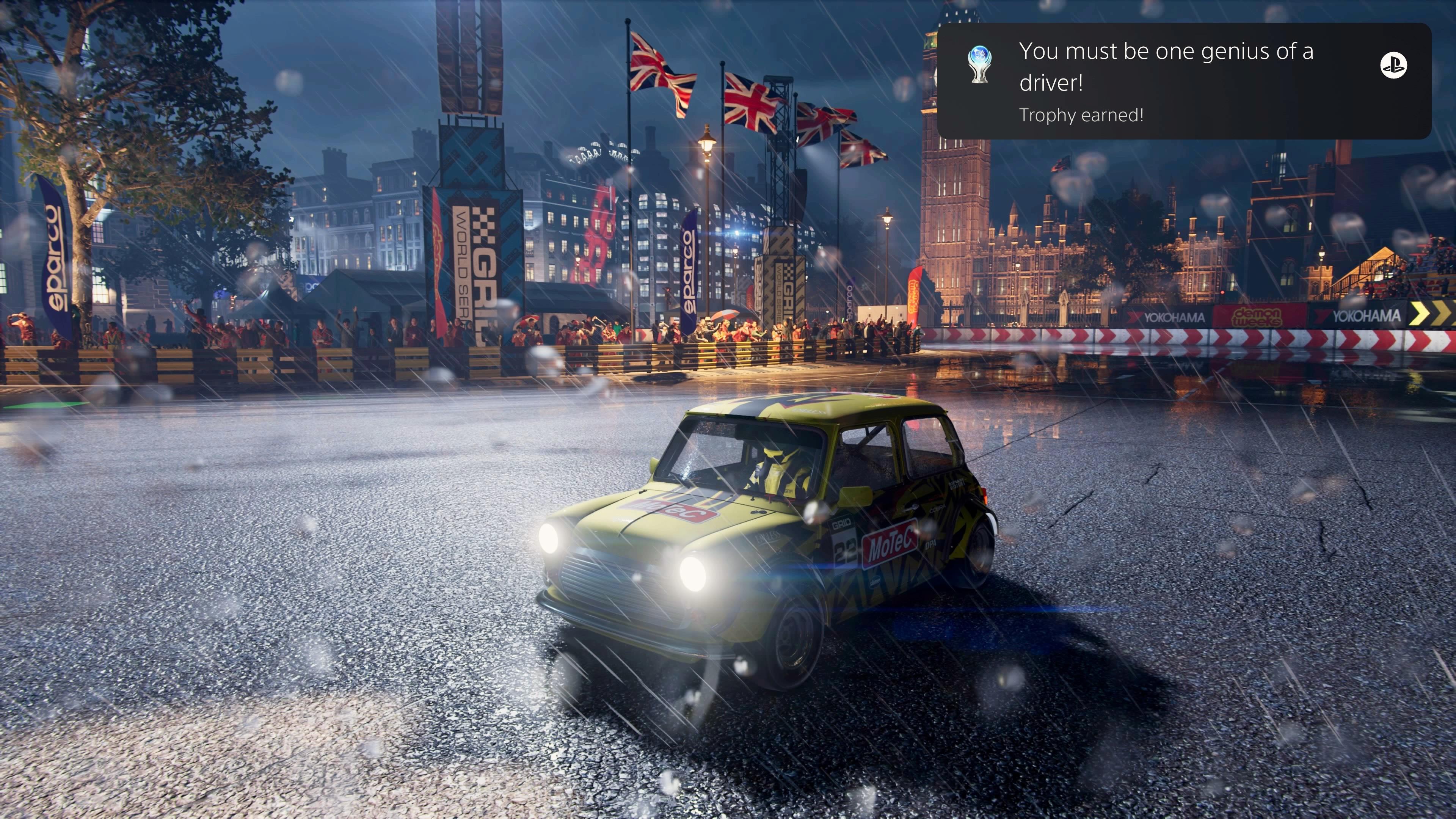 3840x2160 Grid Legends 55hrs. Apparently my team mate has been involved in a crash! Enjoyed the gameplay not so much the buggy trophies here and there. Great for a plus game! Also