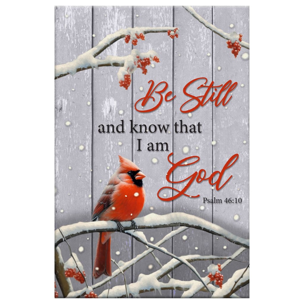 1024x1024 Be Still and Know That I Am God Cardinal Christmas Wall Art Canvas, Christmas Gifts Follower Life