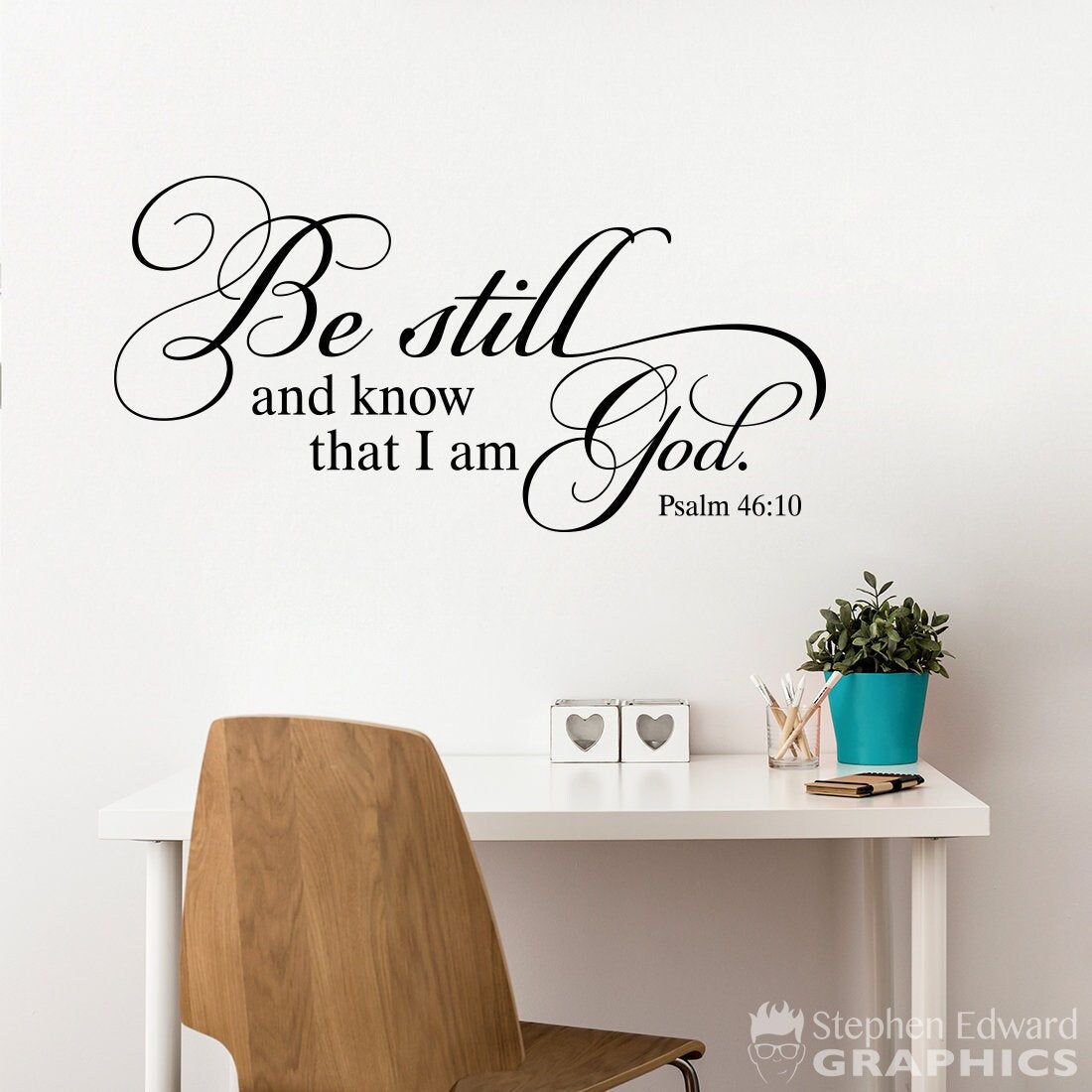 1100x1100 Be still and know that I am God Wall Decal. Bible Verse Quote