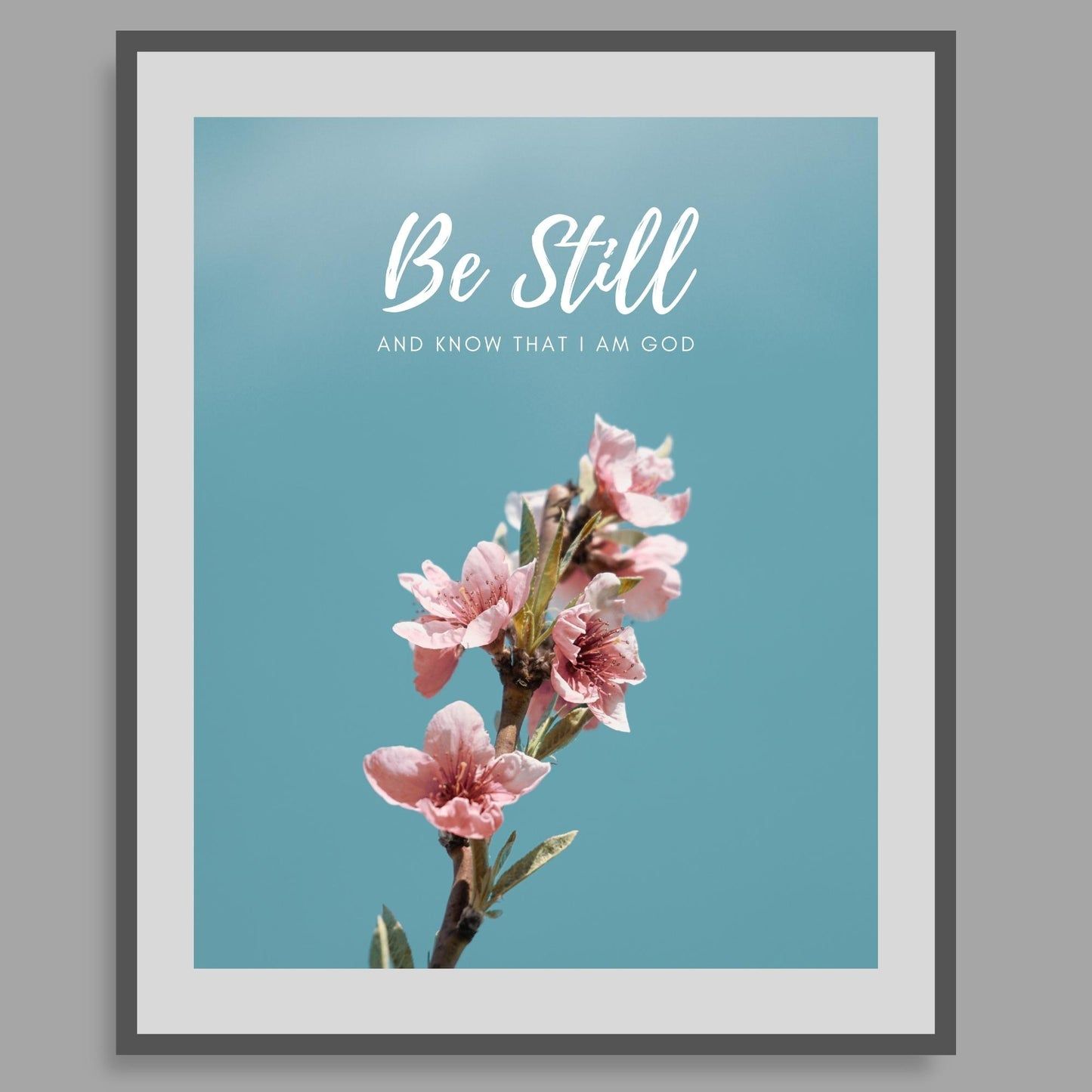 1445x1445 Inspirational Word Art Be Still and know that I am God Flower Wall Art