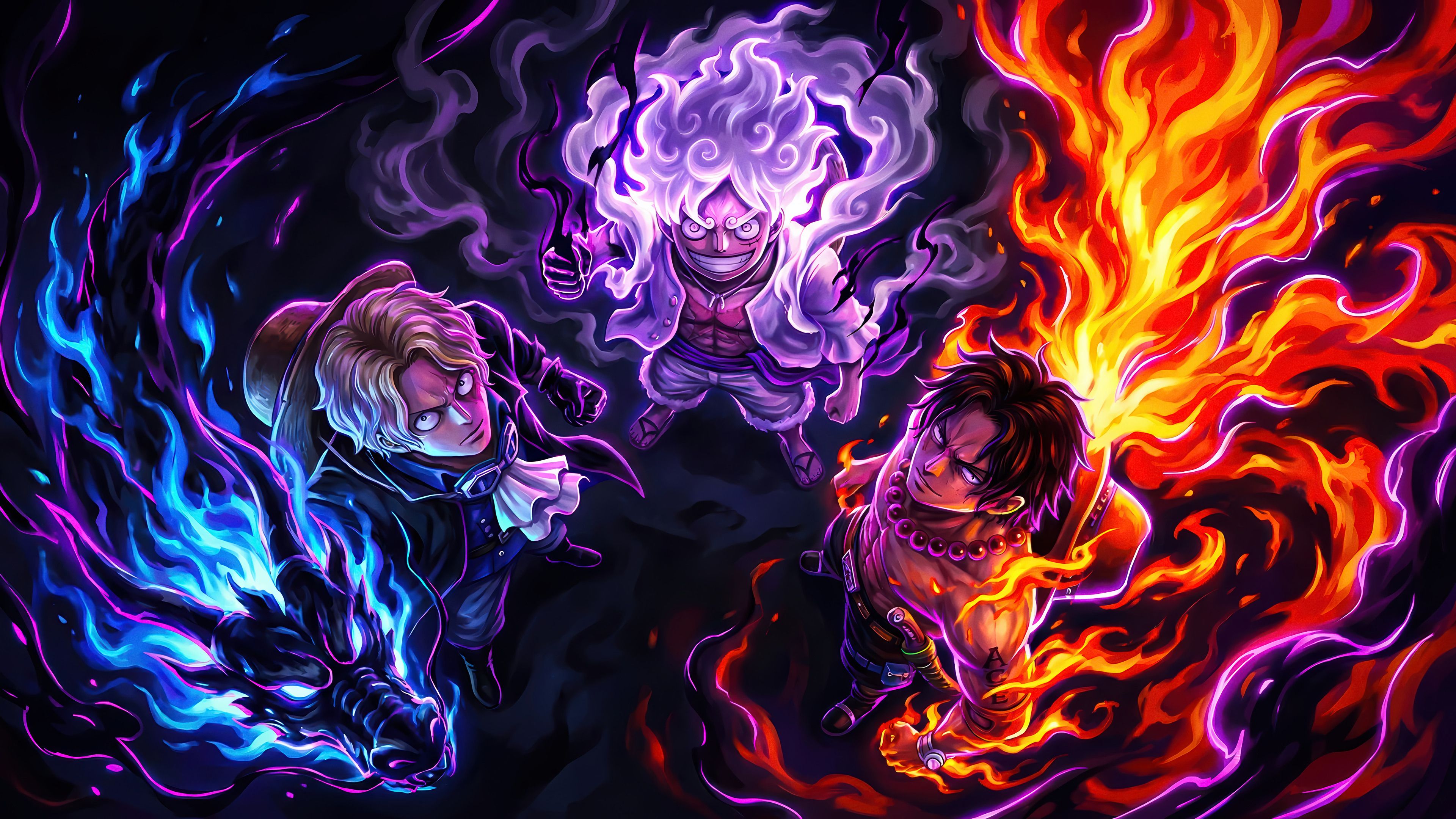 3840x2160 One Piece Luffy Sabo Ace Wallpaper 4K HD PC