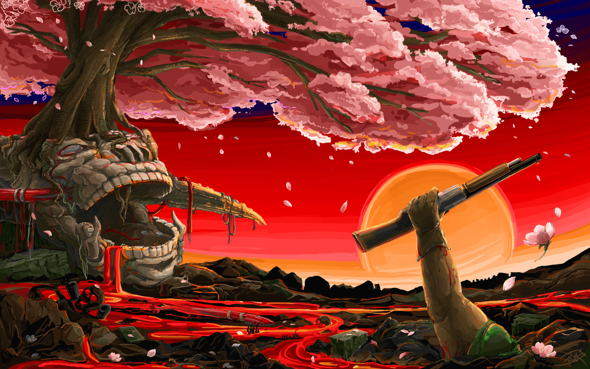 2000x1250 Doomguy's Epic Battle: HD Wallpaper from the World of Doom