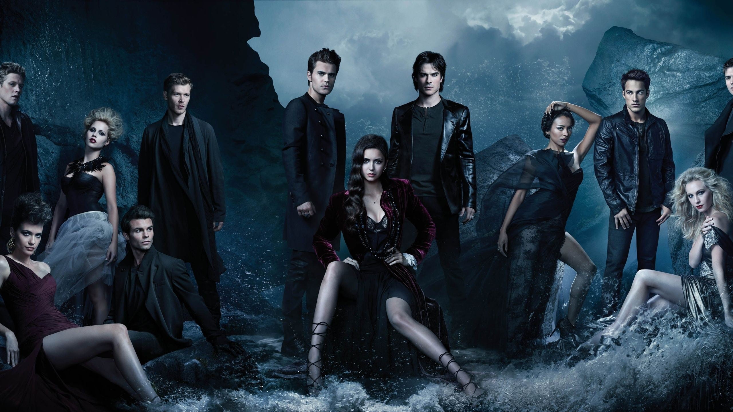 2560x1440 TV series casts digital wallpaper, The Vampire Diaries, Elena Gilbert, Paul Wesley, Ian Somerhalder HD wallpaper