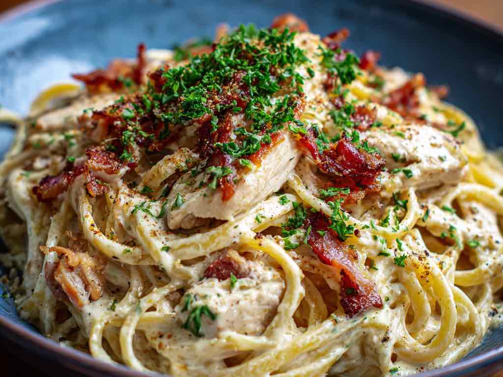 1024x768 Creamy Chicken Carbonara Recipe