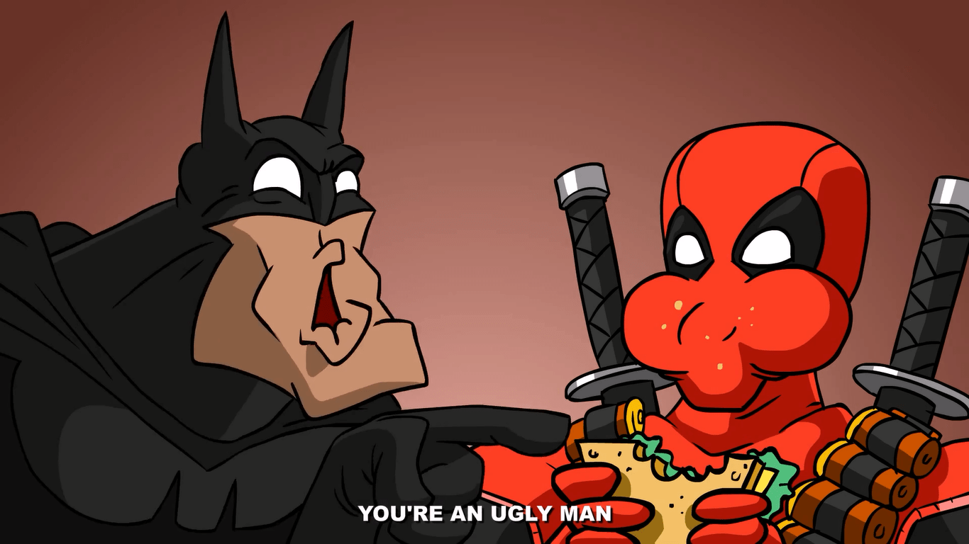 1366x768 Made a wallpaper with Batman and Deadpool (from Batmetal video)