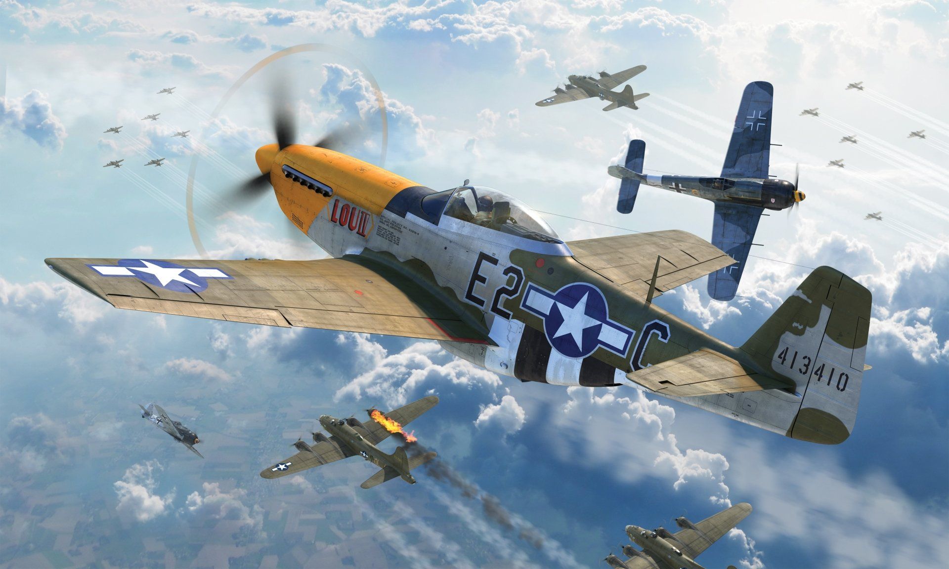 1920x1152 P 51 Mustang Squadron: 4K Ultra HD WWII Air Battle Wallpaperx2700