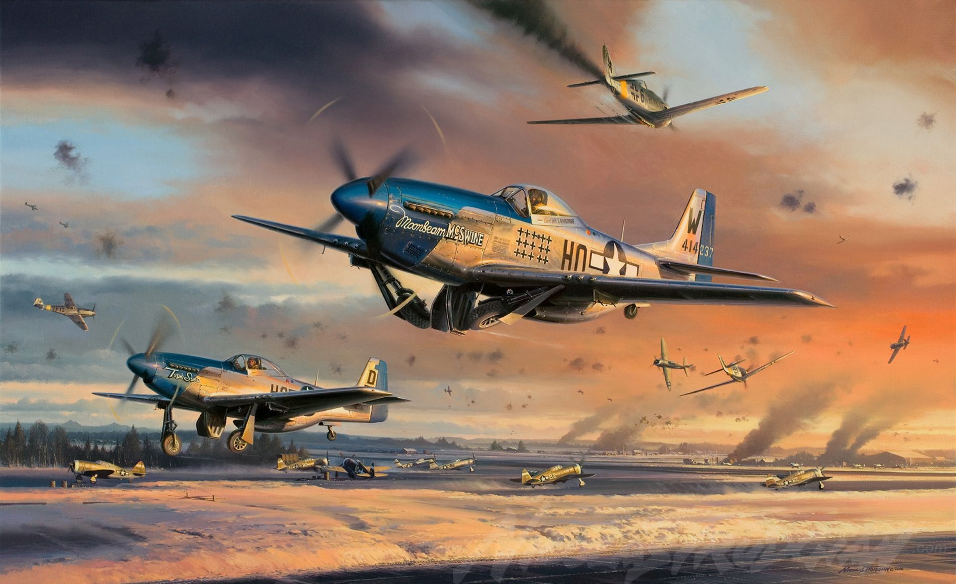 1920x1173 Wallpaper Mustang, Mustang, Fighter, The Plane, Painting, WW P 51 Mustang, Aircraft Art For Mobile And Desktop, Section авиация, Resolution 1920x1173