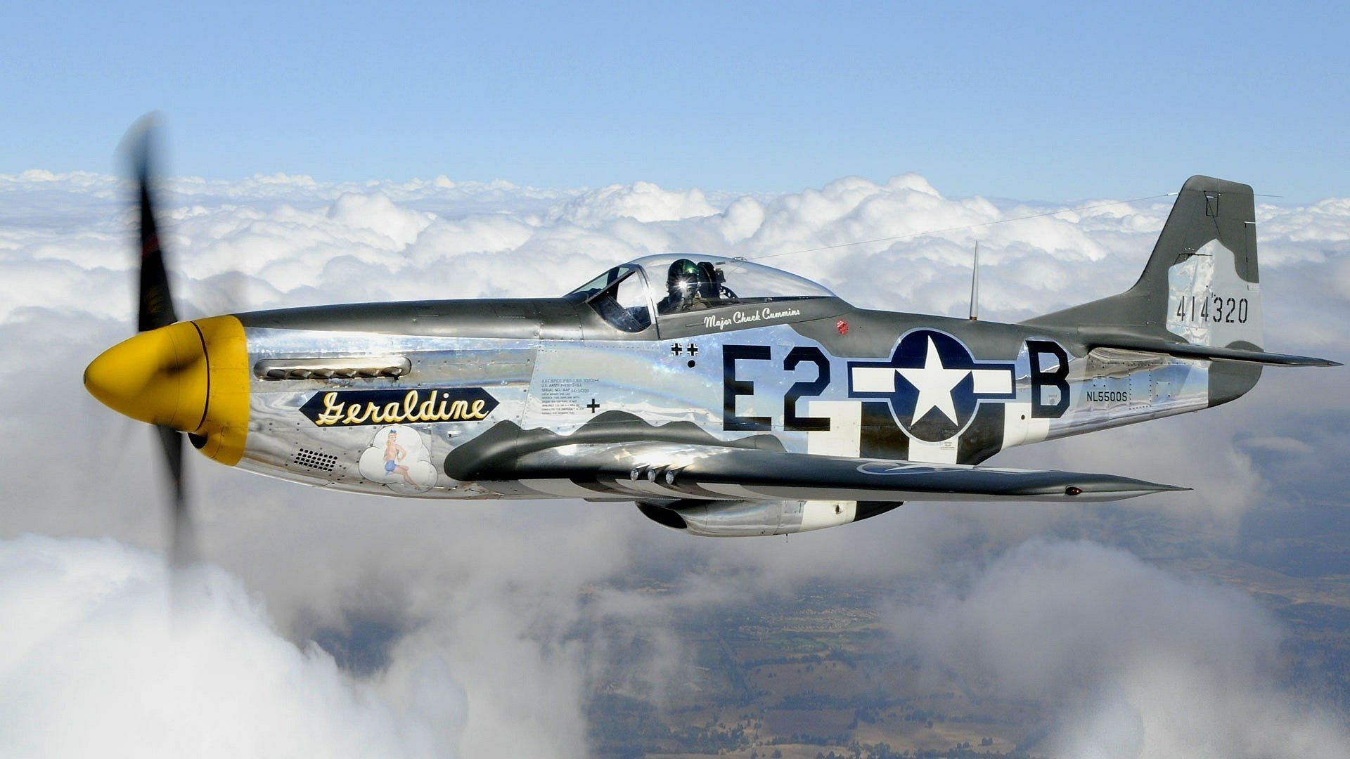 1920x1080 HD Wallpaper Of The Iconic North American P 51 Mustang In Flightx1080