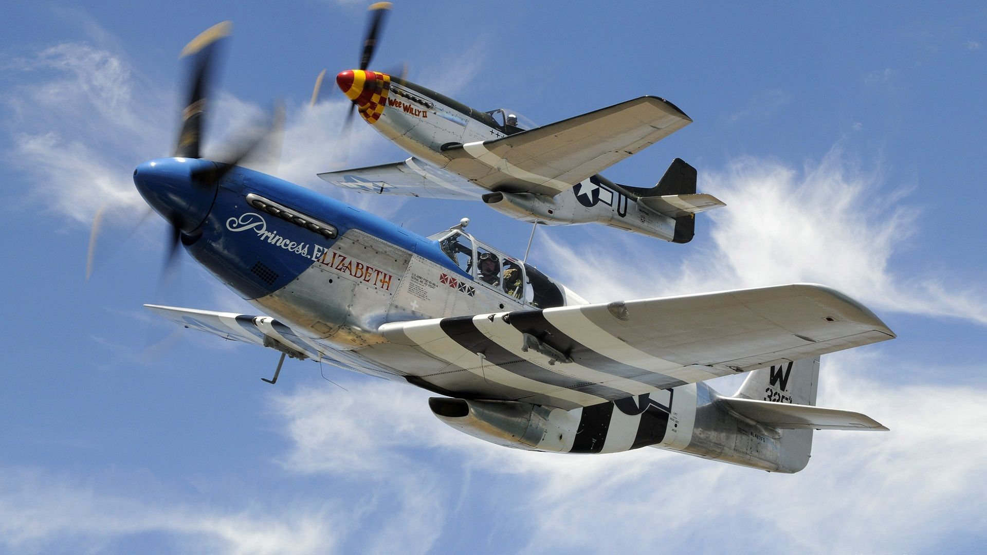 1920x1080 Wallpaper The Sky, Clouds, The Inscription, Mustang, Fighter, Pilot, The Plane, P 51 For Mobile And Desktop, Section авиация, Resolution 1920x1080