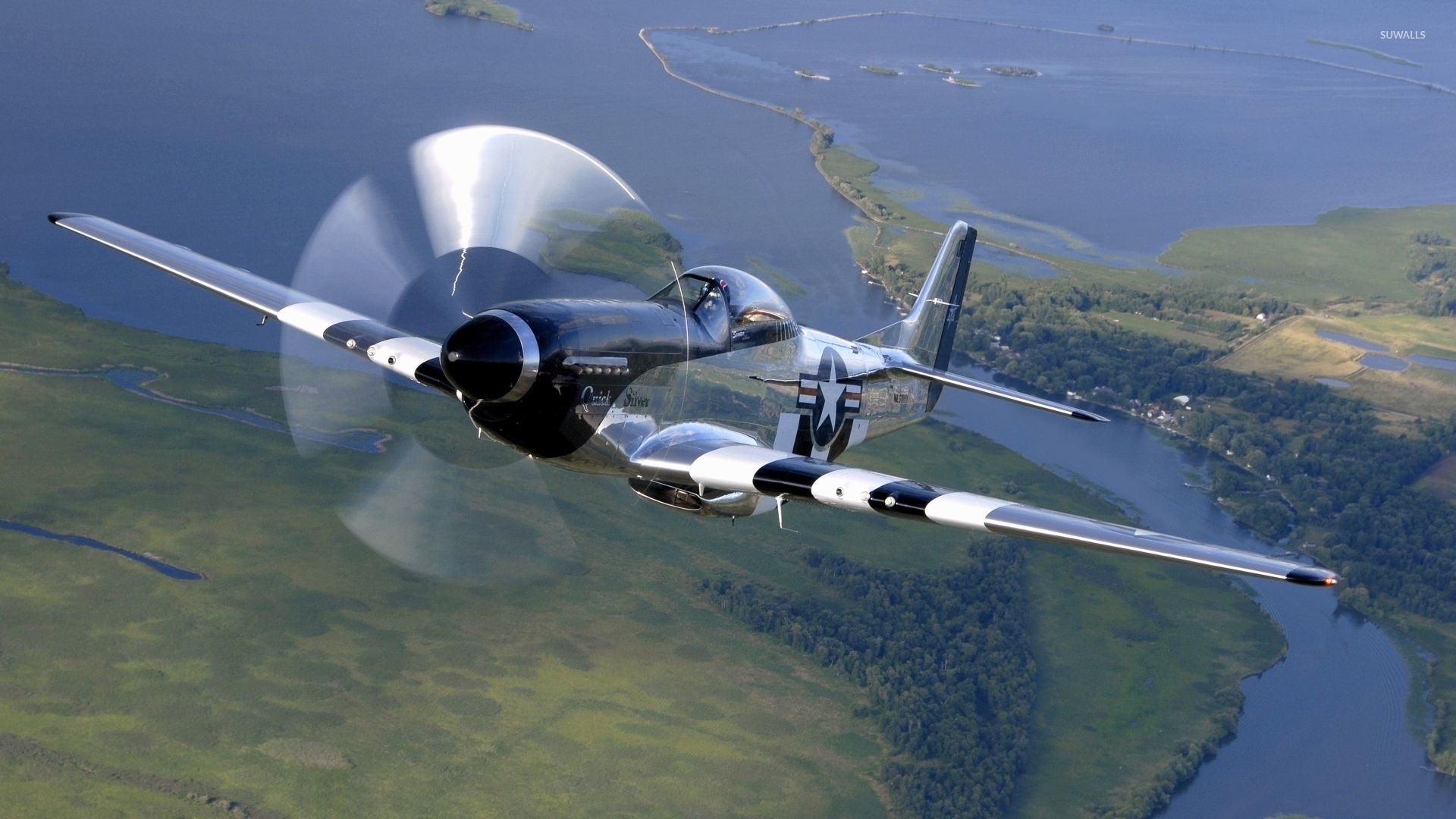 1920x1080 North American P 51 Mustang Front View Wallpaper Wallpaper