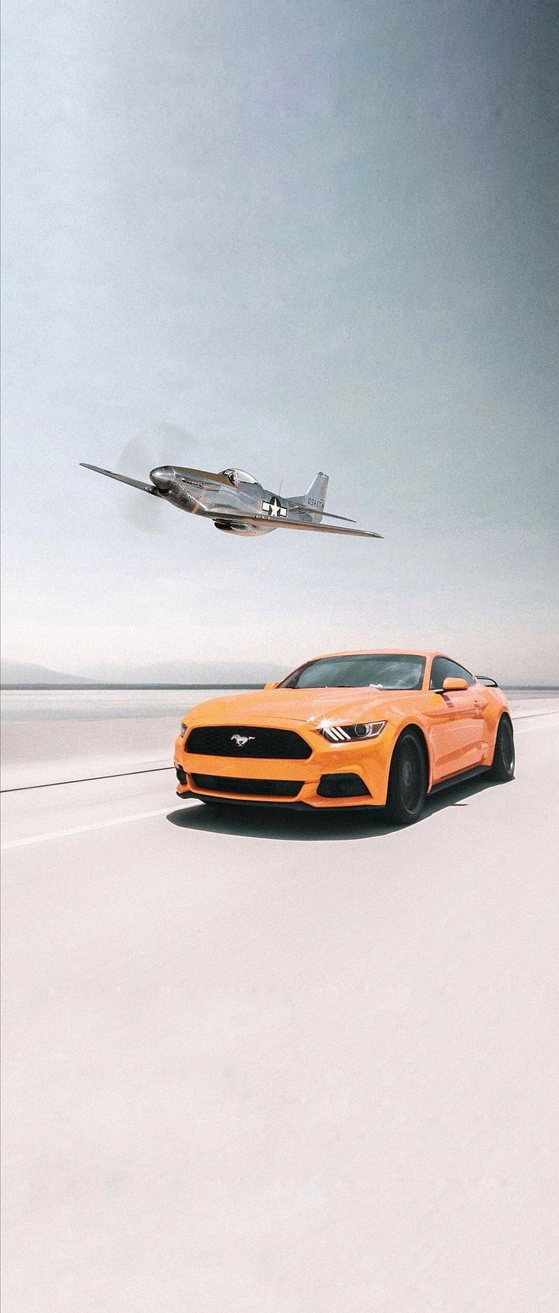 800x1878 Mustangs, air, car, ford, mustang, orange, p plane, worldwar ww HD phone wallpaper