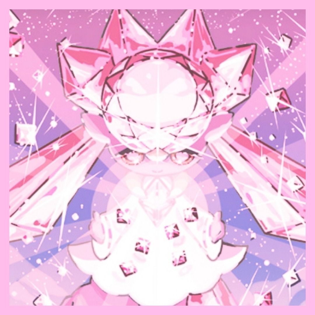 1080x1080 Diancie icons with a pink tint