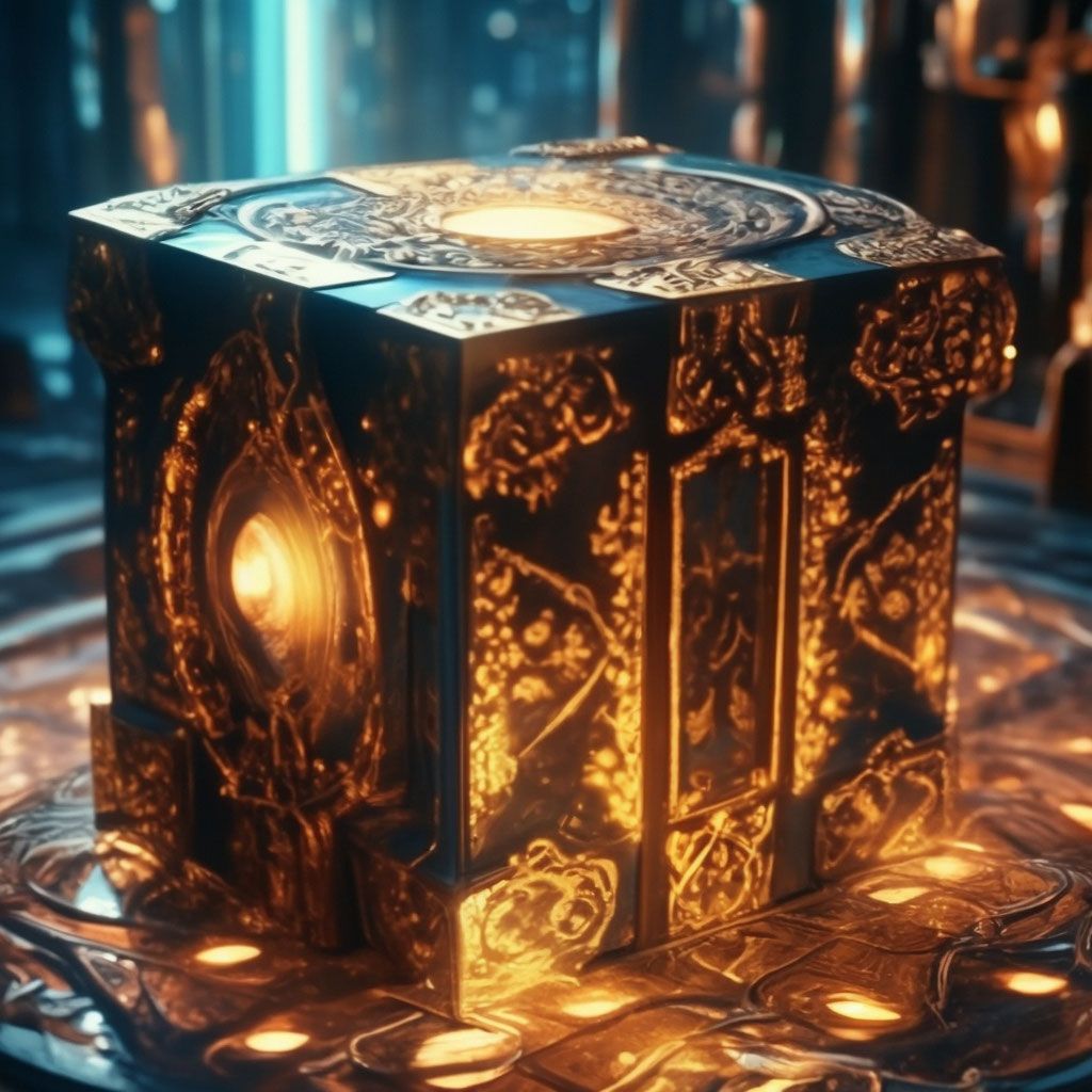 1024x1024 Pandora's box, plot, magical, with stones and patterns