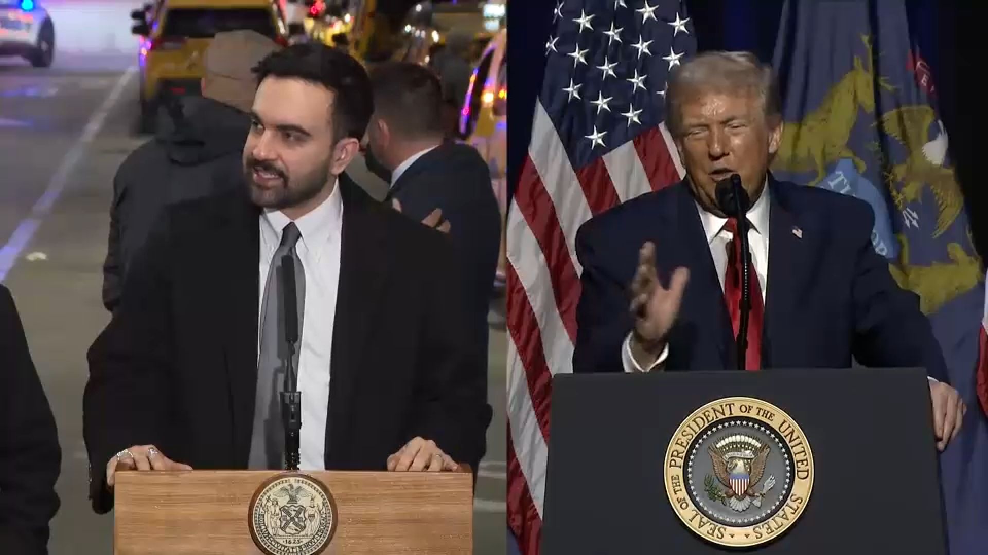1920x1080 President Trump says federal government will no longer fund sanctuary cities beginning Feb. 1; Mamdani vows to defend New York New York