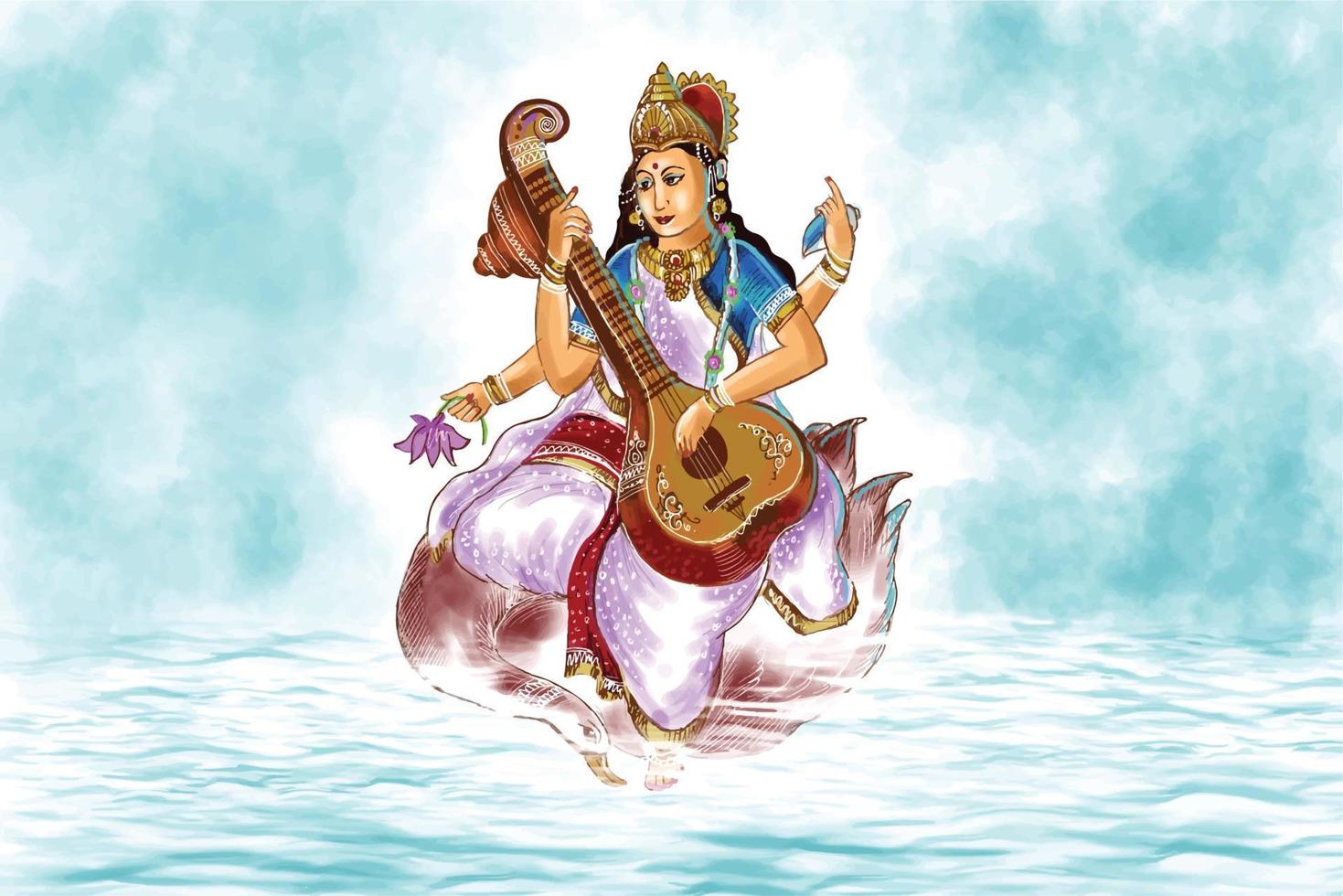 1469x980 Beautiful indian festival vasant panchami on indian god saraswati maa religious background