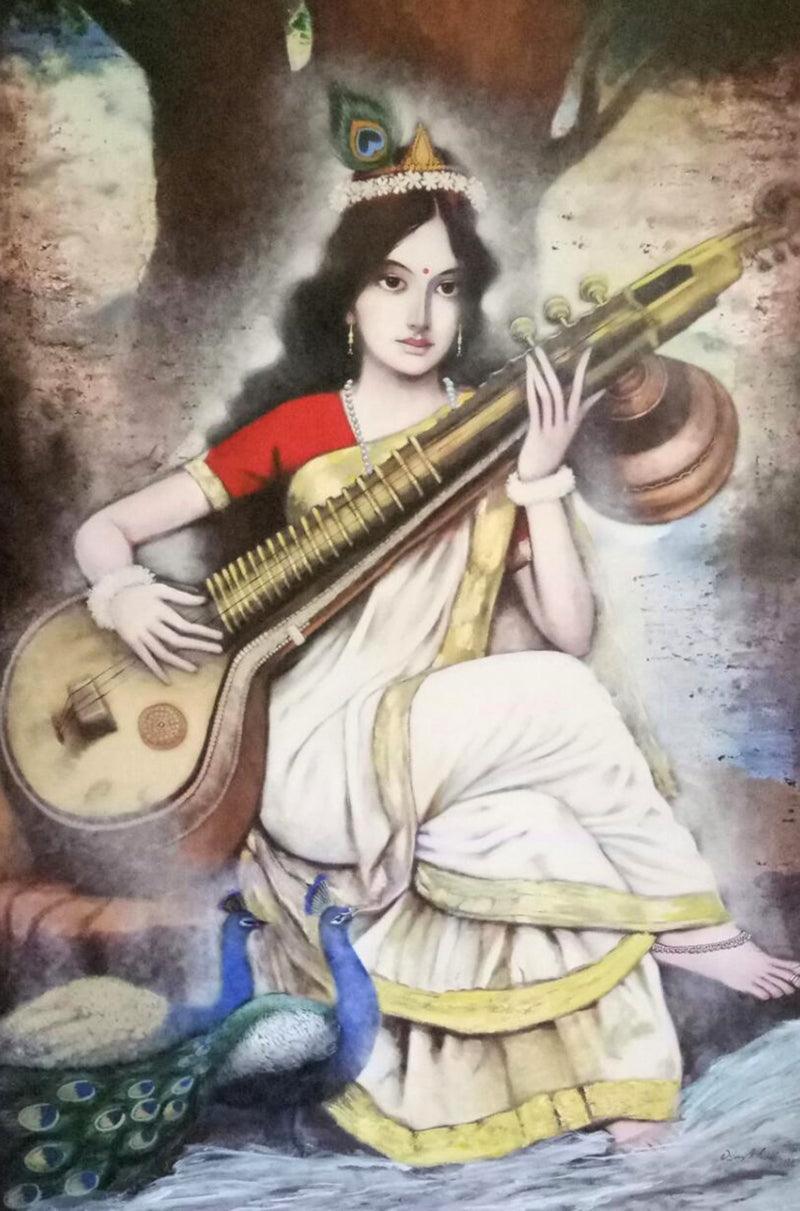 800x1211 Saraswati Paintings Online. Bring Wisdom & Art to Your Home