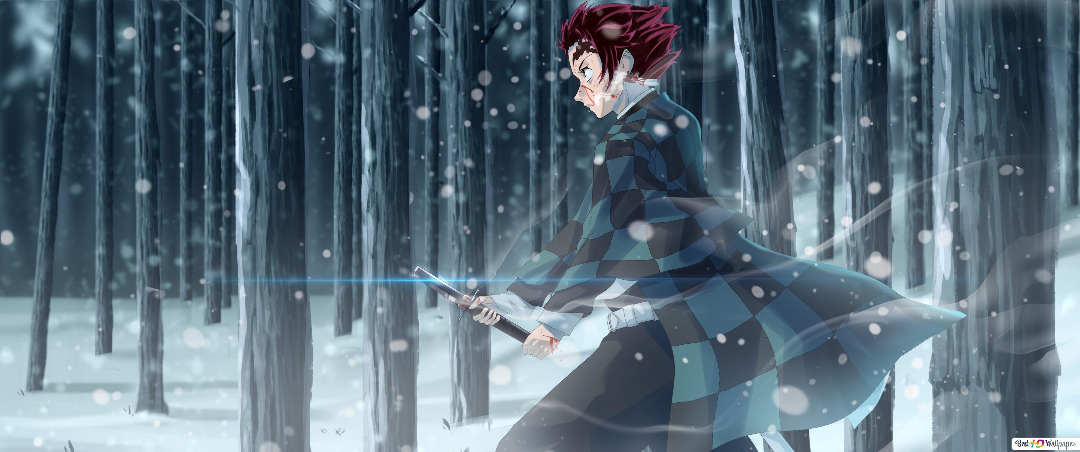 3440x1440 Demon Slayer Ultrawide Wallpaper