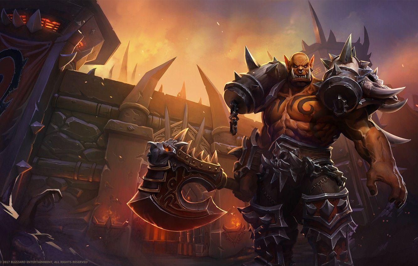1332x850 Wallpaper Fantasy, Blizzard, Warrior, World of WarCraft, WarCraft, Illustration, Characters, Garrosh Hellscream, Garrosh, Mr-Jack, by Mr-Jack, Mr Jack, by Mr Jack, Siege of Orgrimmar, Mag'har, Hellscream image for desktop, section игры