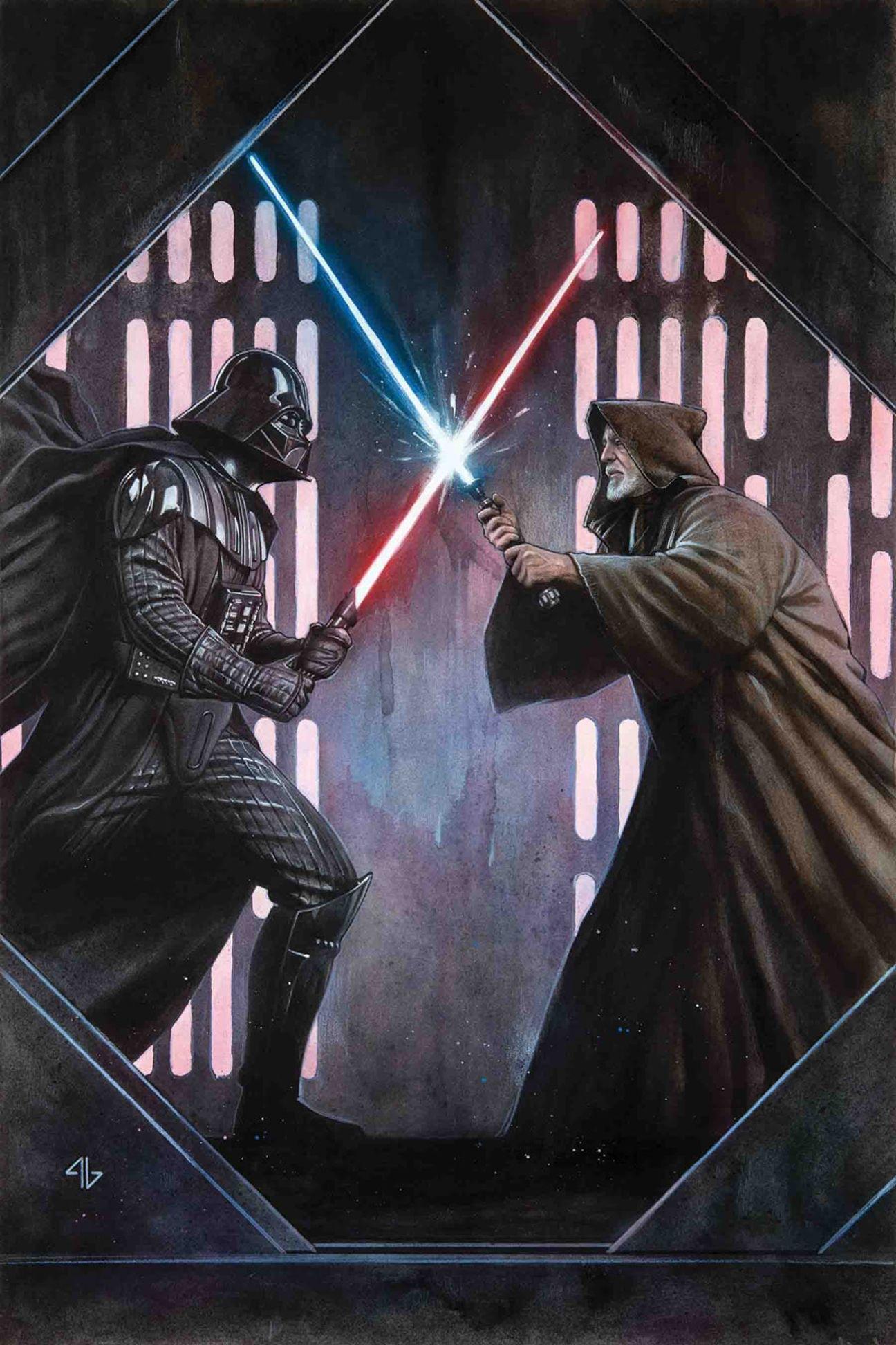 1296x1944 Darth Vader Vs Obi Wan Kenobi Wallpaper
