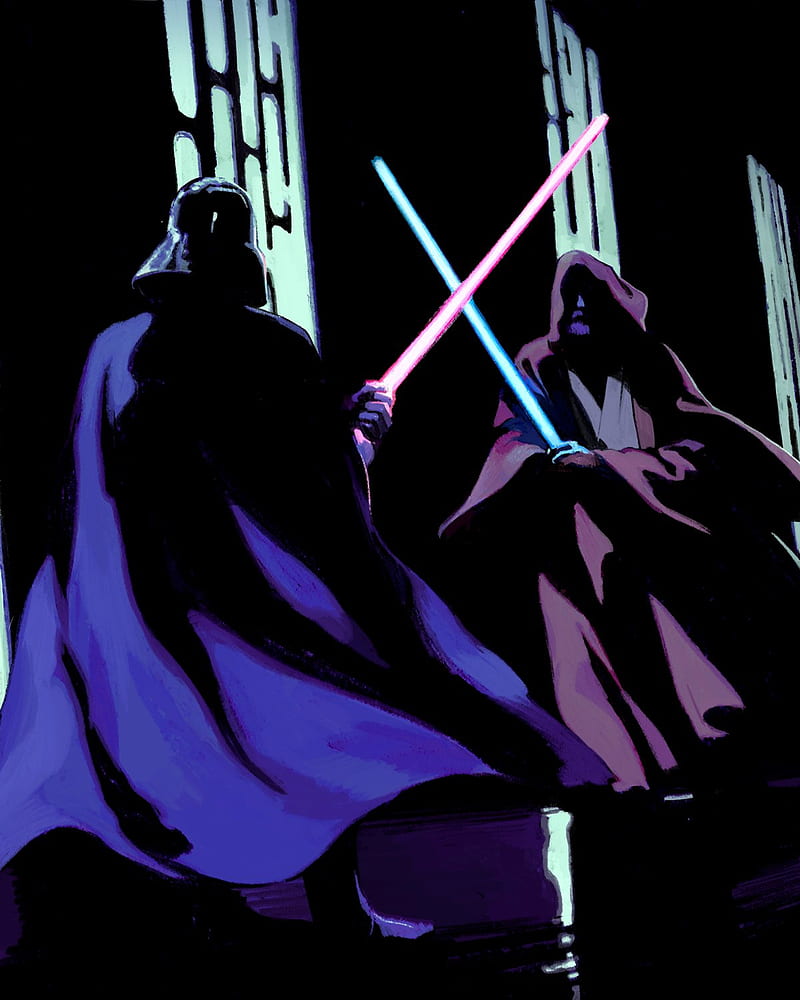800x1000 Final Duel, Star Wars, A New Hope, lightsabers, Darth Vader, Obi Wan Kenobi, HD phone wallpaper