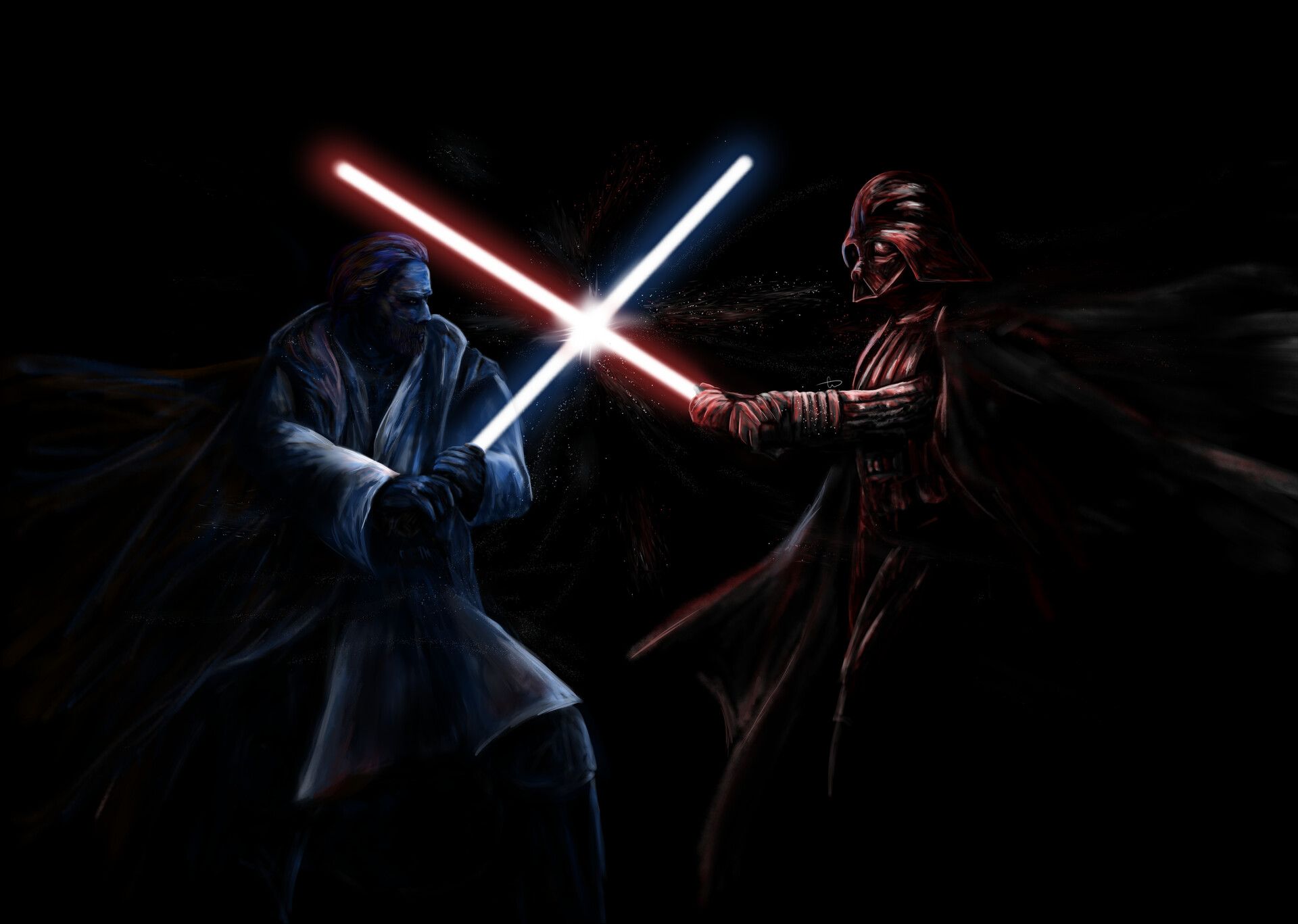 1920x1367 Obi Wan Kenobi Vs Darth Vader