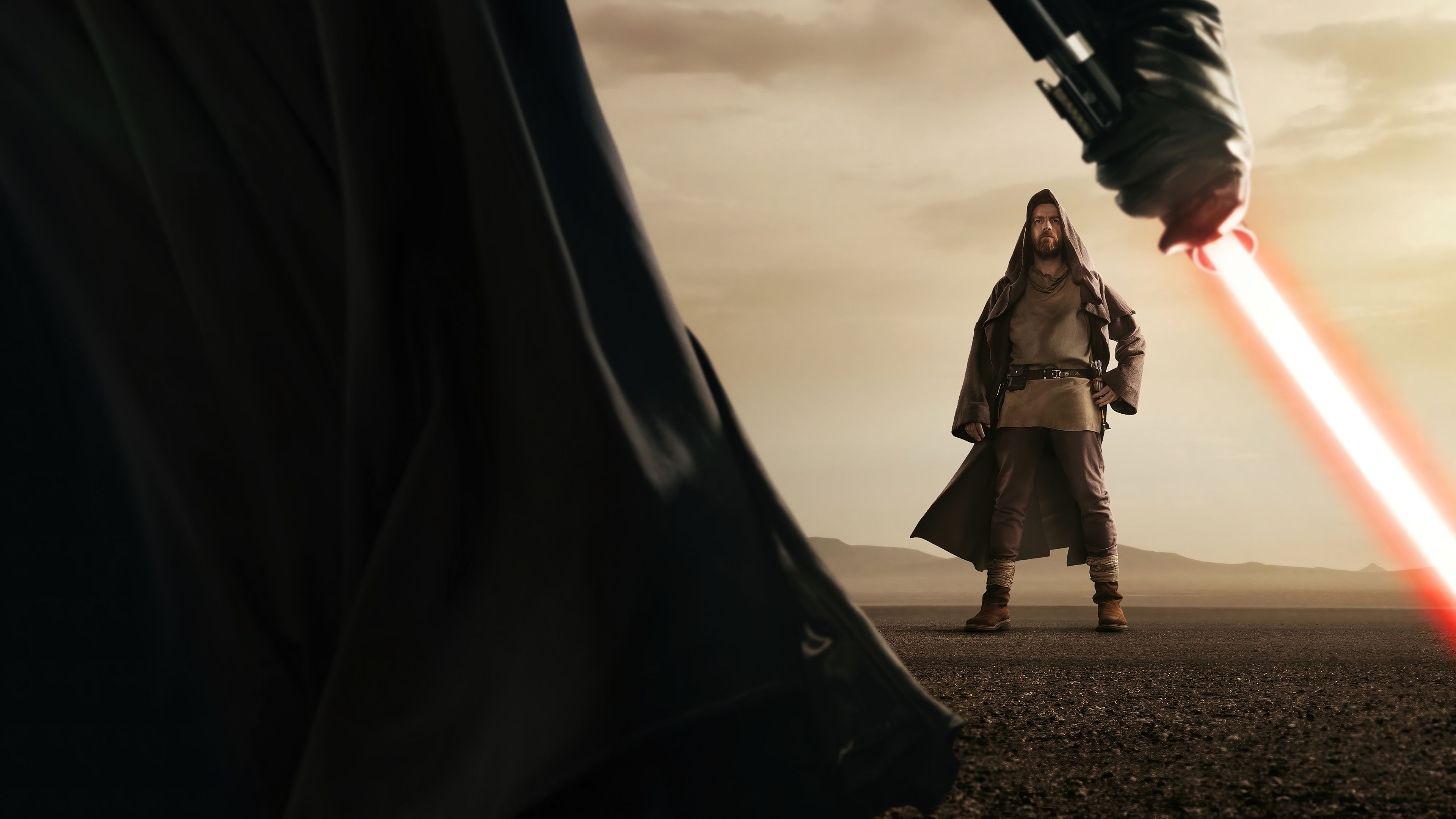 3840x2160 Obi Wan Kenobi Series Darth Vader Lightsaber Wallpaper 4K HD PC G