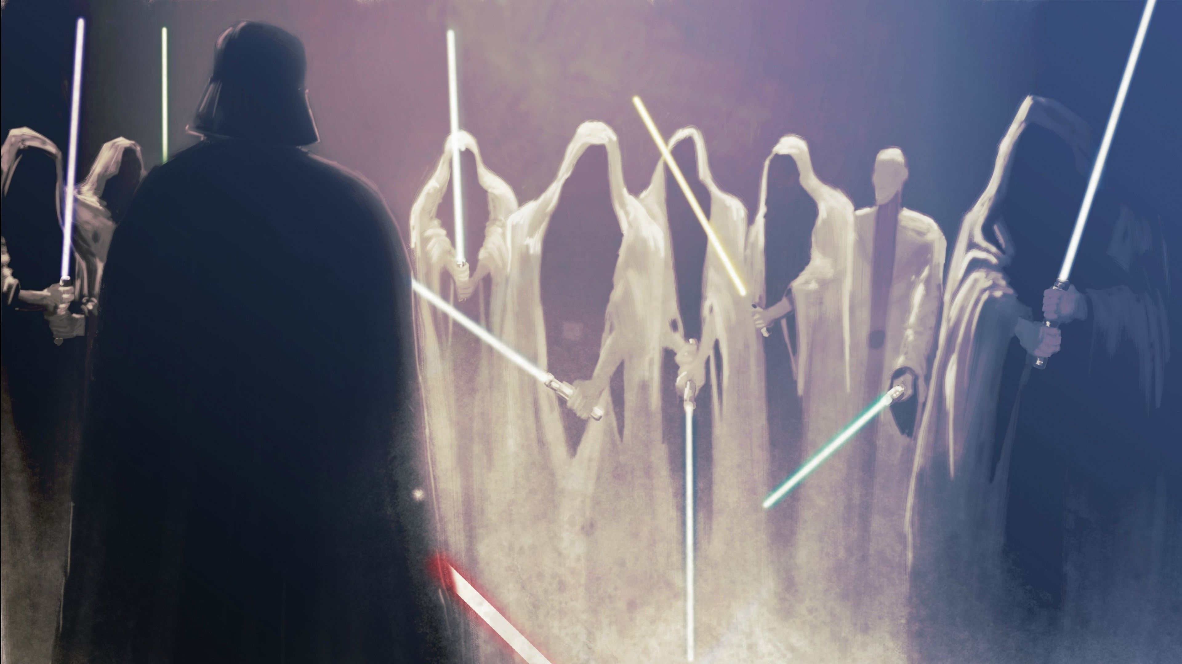 3840x2160 Star Wars, Darth Vader, Lightsaber, Obi Wan Kenobi, Sky Walker Wallpaper HD / Desktop and Mobile Background