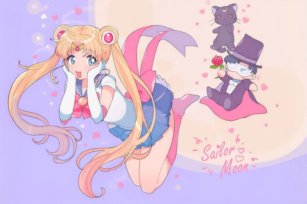 1200x800 Bishoujo Senshi Sailor Moon Usagi Tuxedo Magical Girl Fantasy Anime Po