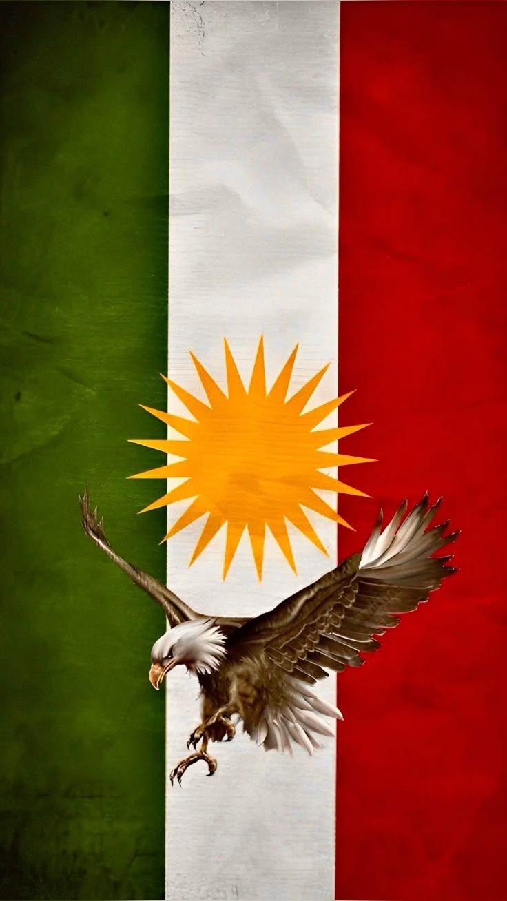 736x1308 Eagle and Kurdistan Flag