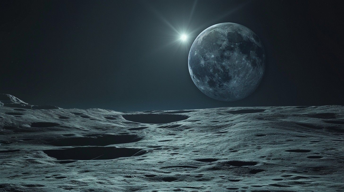 1456x816 Download Lunar Landscape Illuminated Image, Landscape, Earthrise