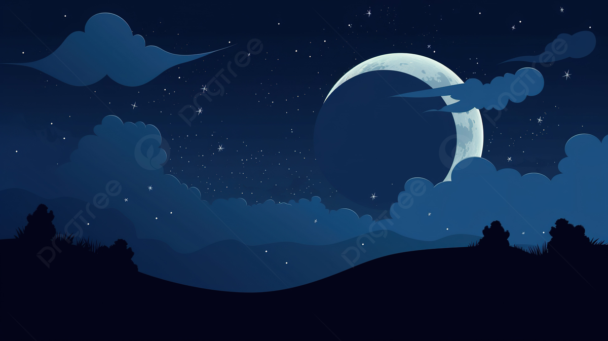 1200x673 Sky Wallpaper With Stars And Clouds Over A Lunar Landscape With A Moon Photo And Picture For Free Download