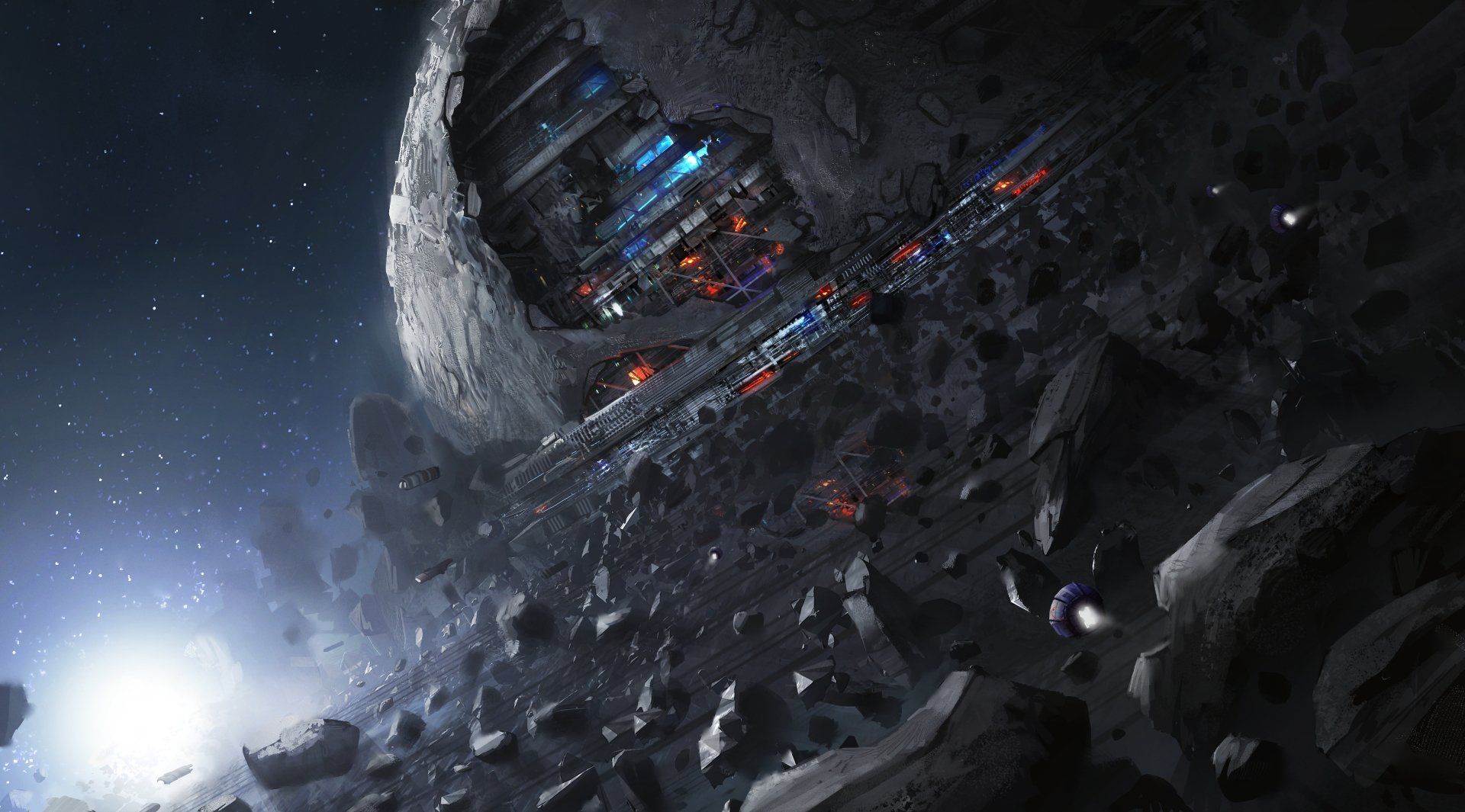 1920x1065 Sci Fi Moon 4K Ultra HD Wallpaper By Leon Tukkerx2500