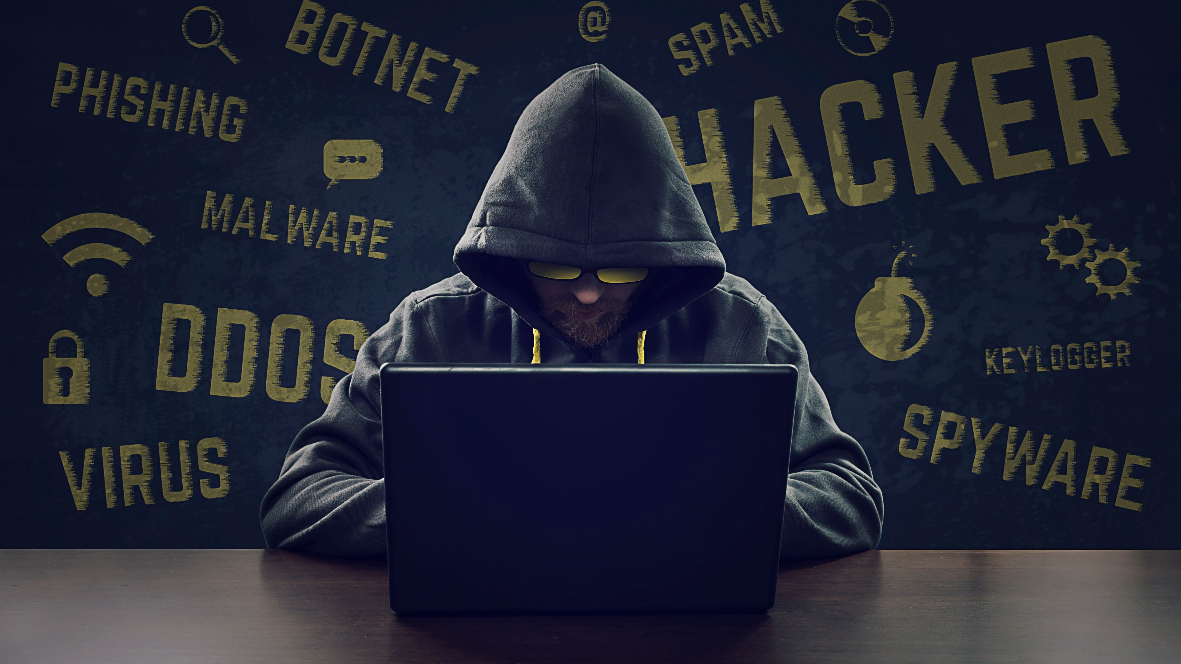 3840x2160 Hacker Wallpaper 4K, Laptop, Hoodie, Modern, Malware