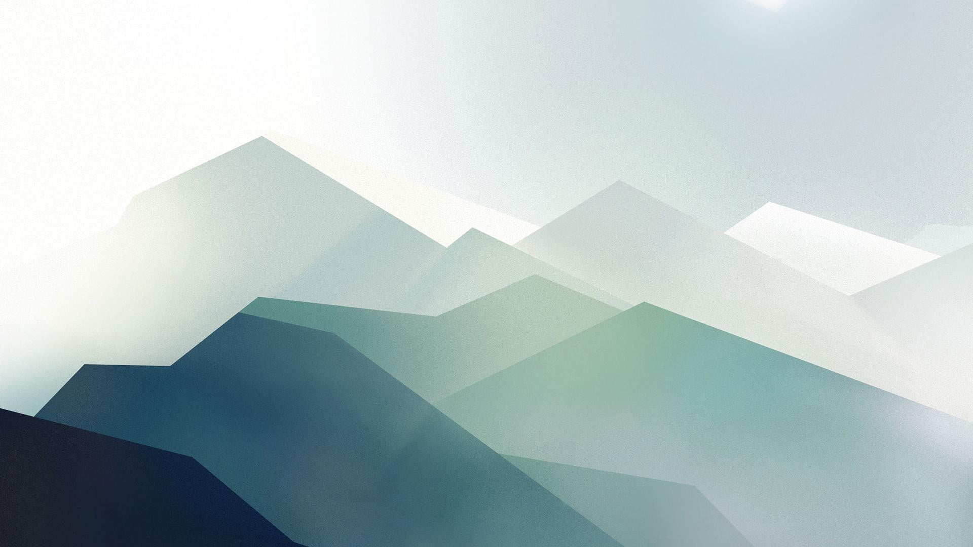 1920x1080 White and blue wooden table, mountains, minimalism HD wallpaper