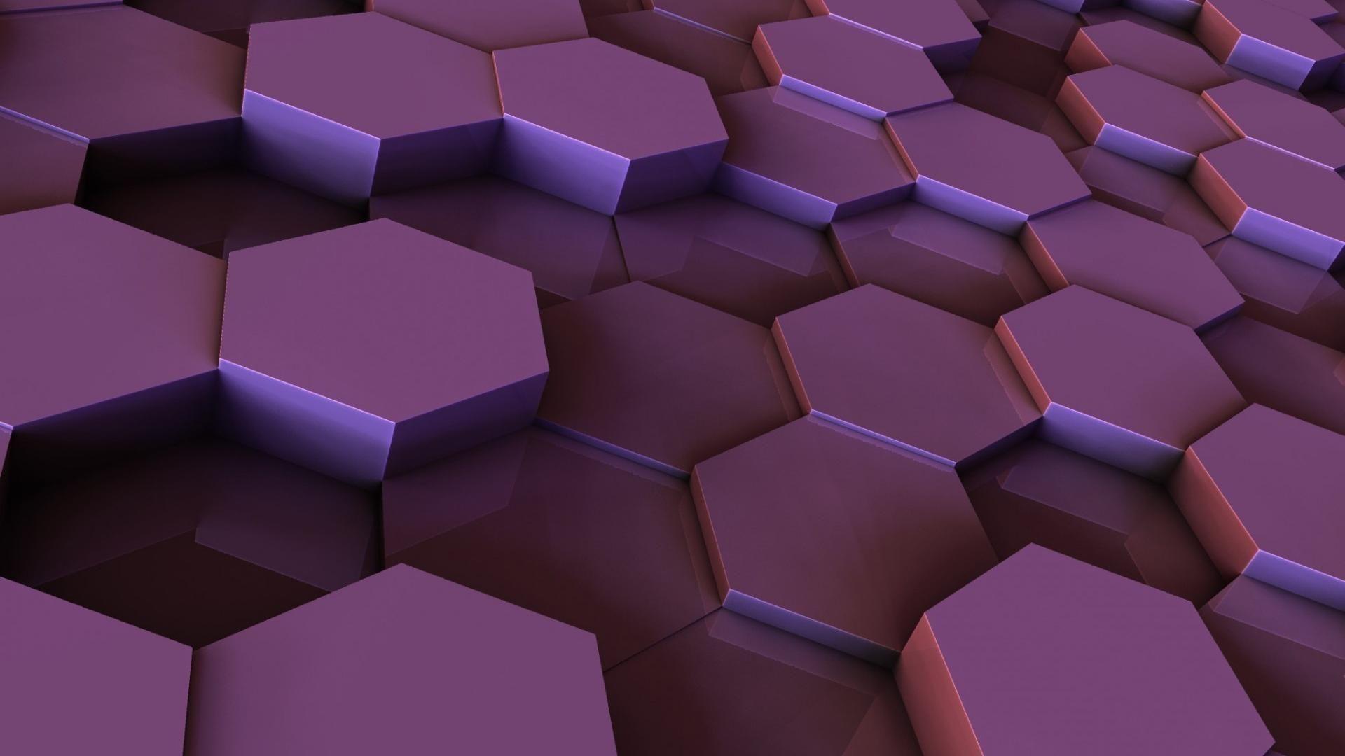 1920x1080 Minimalistic digital art hexagon retina display 3D wallpaper