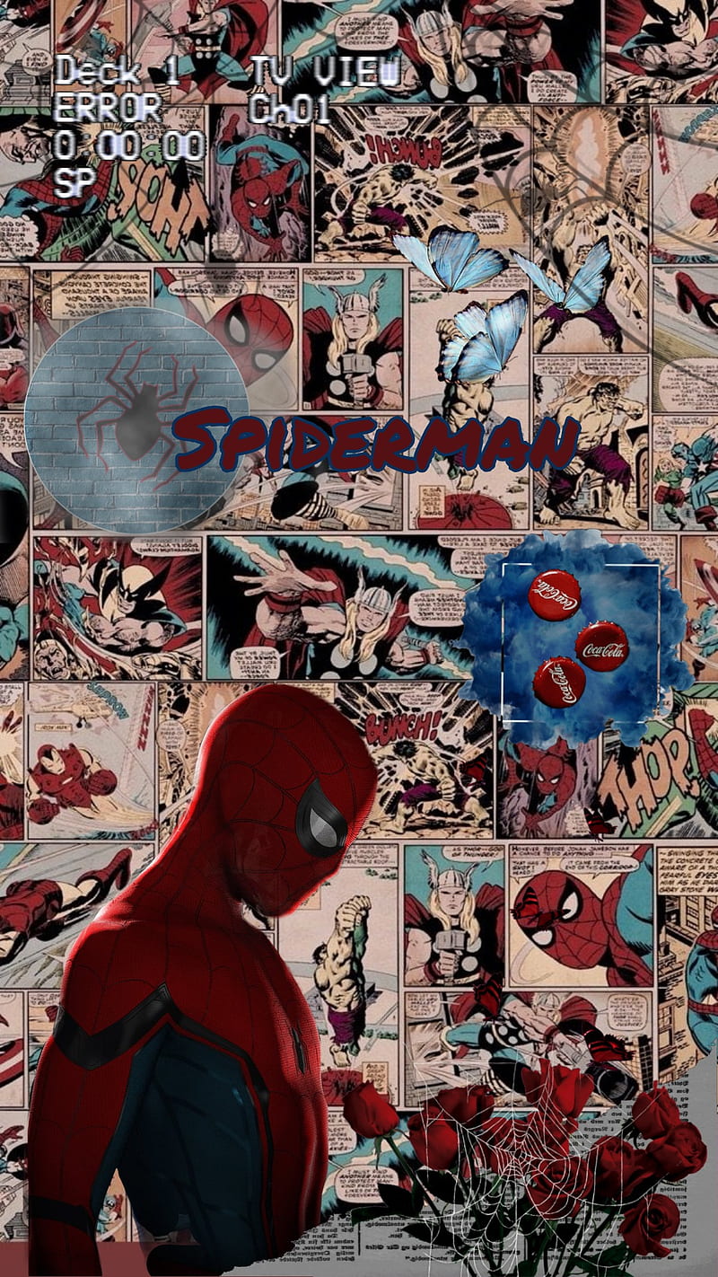 800x1422 Spiderman, aesthetic, blue, comic, hero, marvel, peter parker, red, spider, HD phone wallpaper