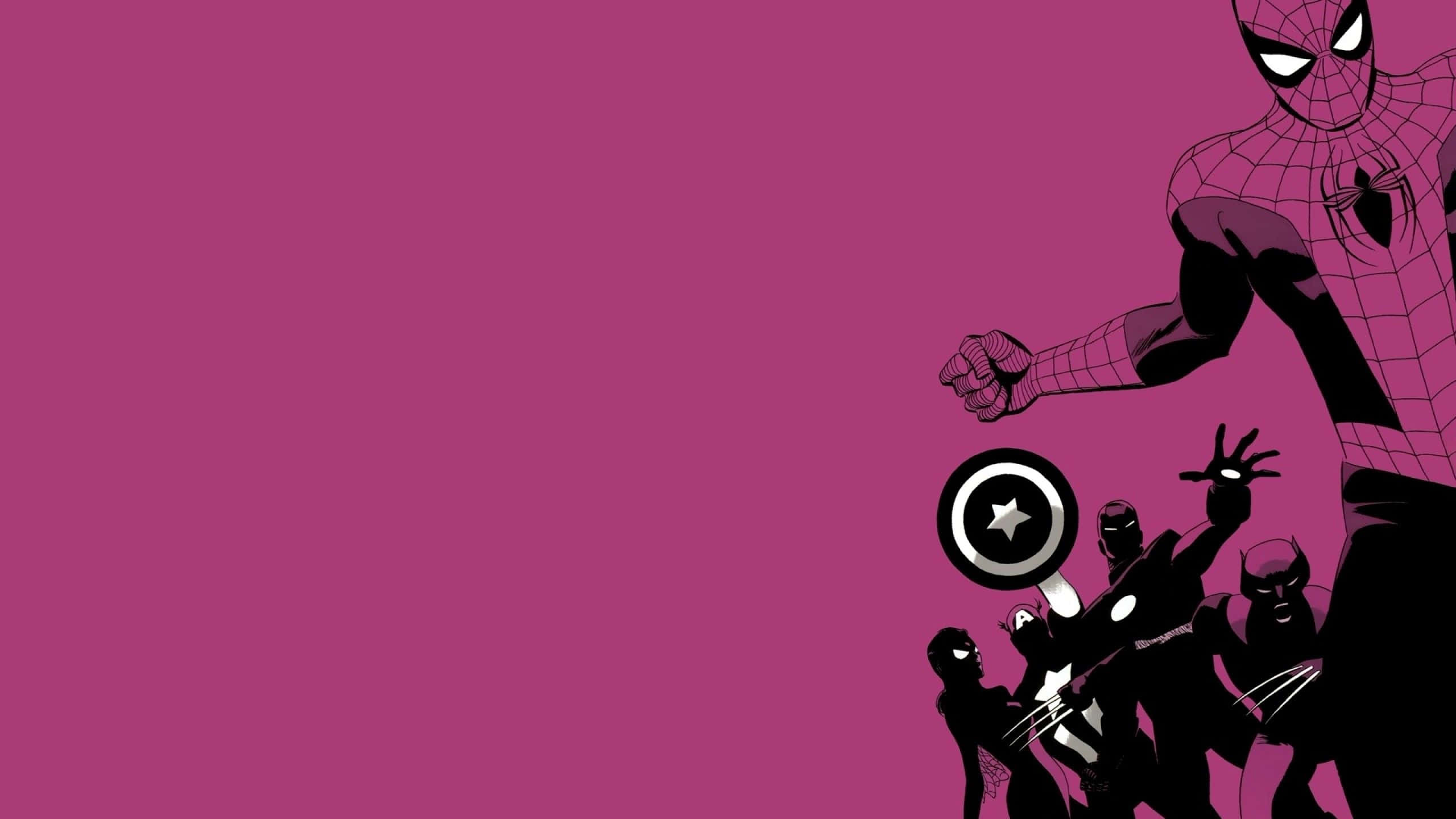 2560x1440 Download Spiderman Marvel Aesthetic Laptop Pink Background Wallpaper