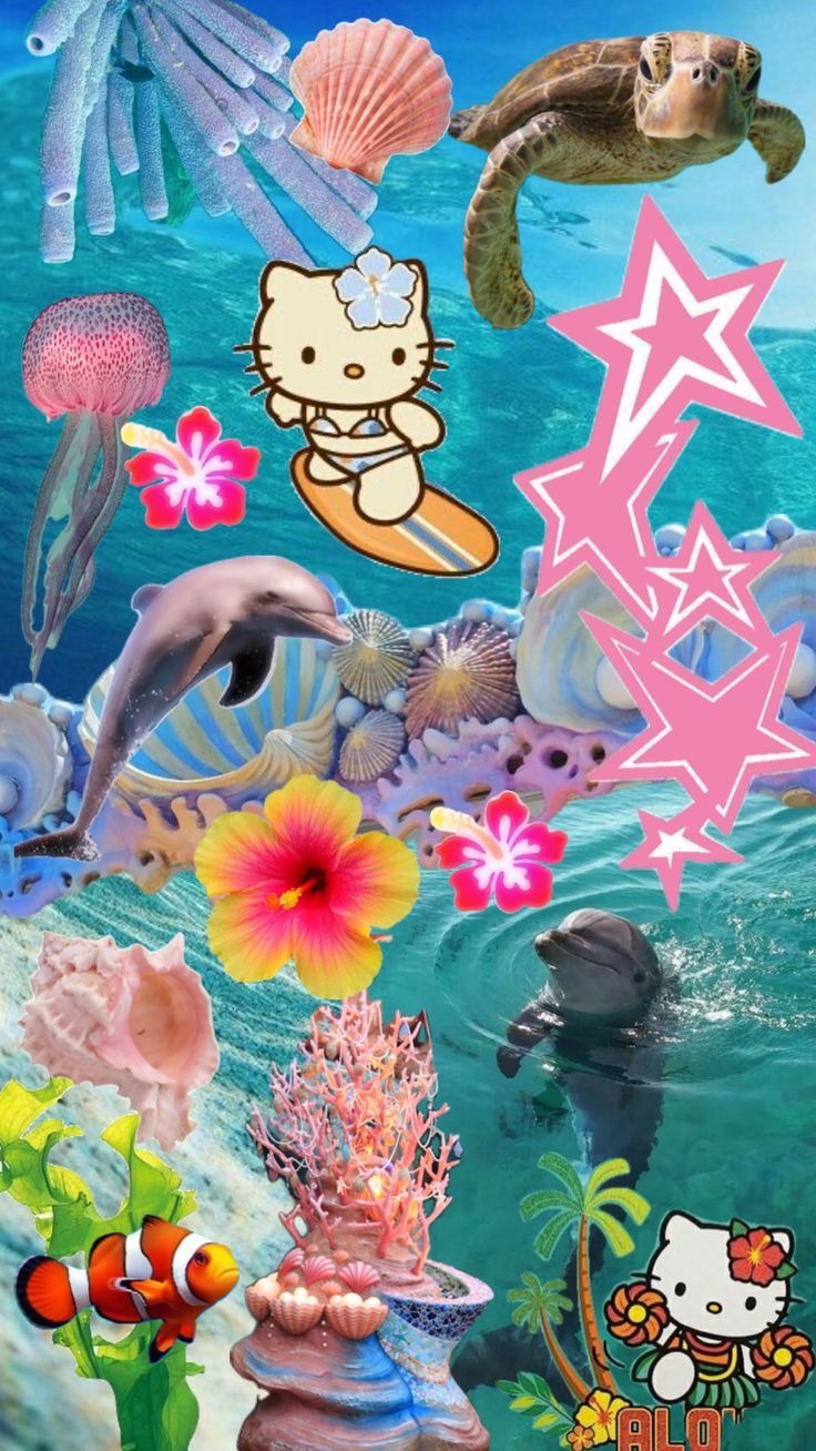 736x1308 Hawaii Hello Kitty Wallpaper