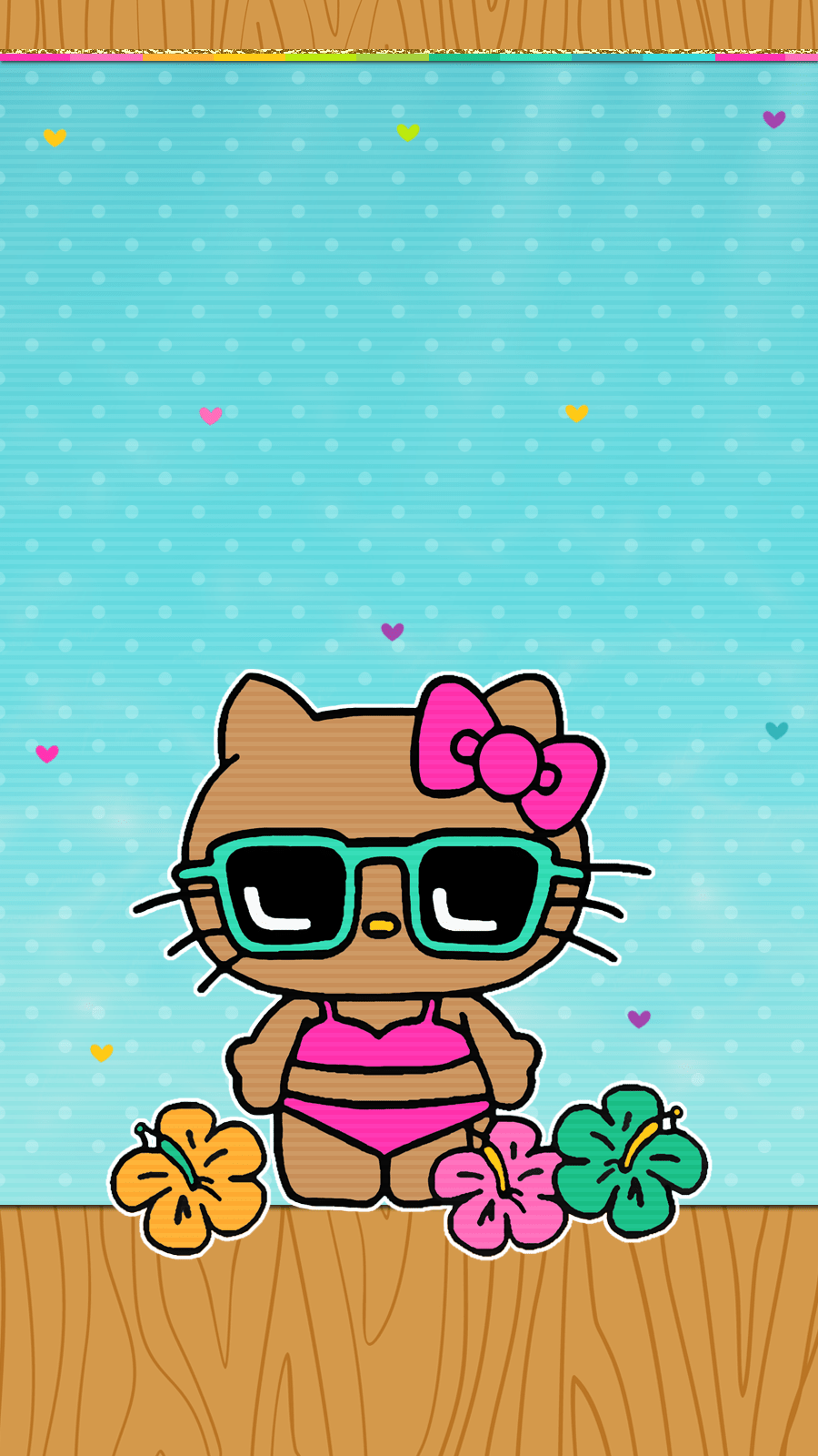 900x1600 Hello Kitty Summer Wallpaper (900x 0.6 Mb)
