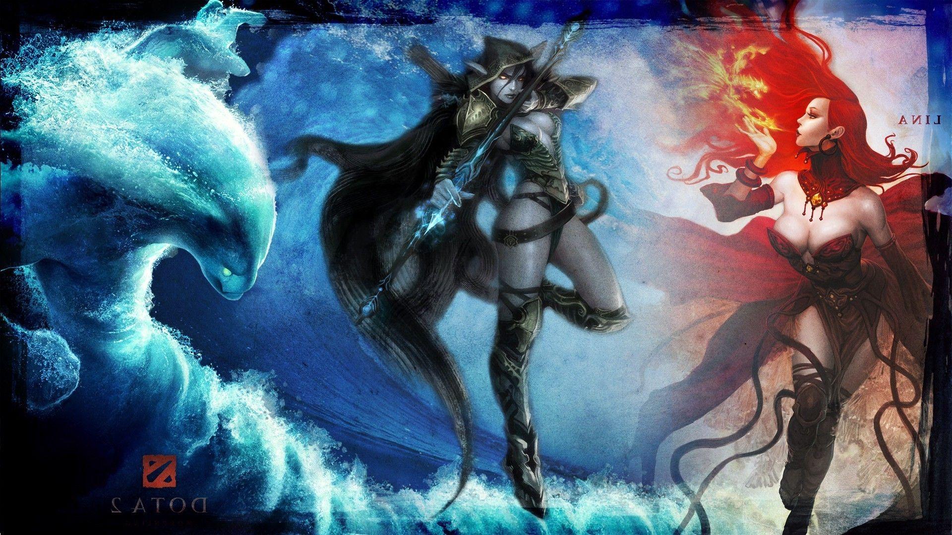 1920x1080 #Drow Ranger, #Dota #Lina, #Morphling, wallpaper. Mocah.org HD Desktop Wallpaper