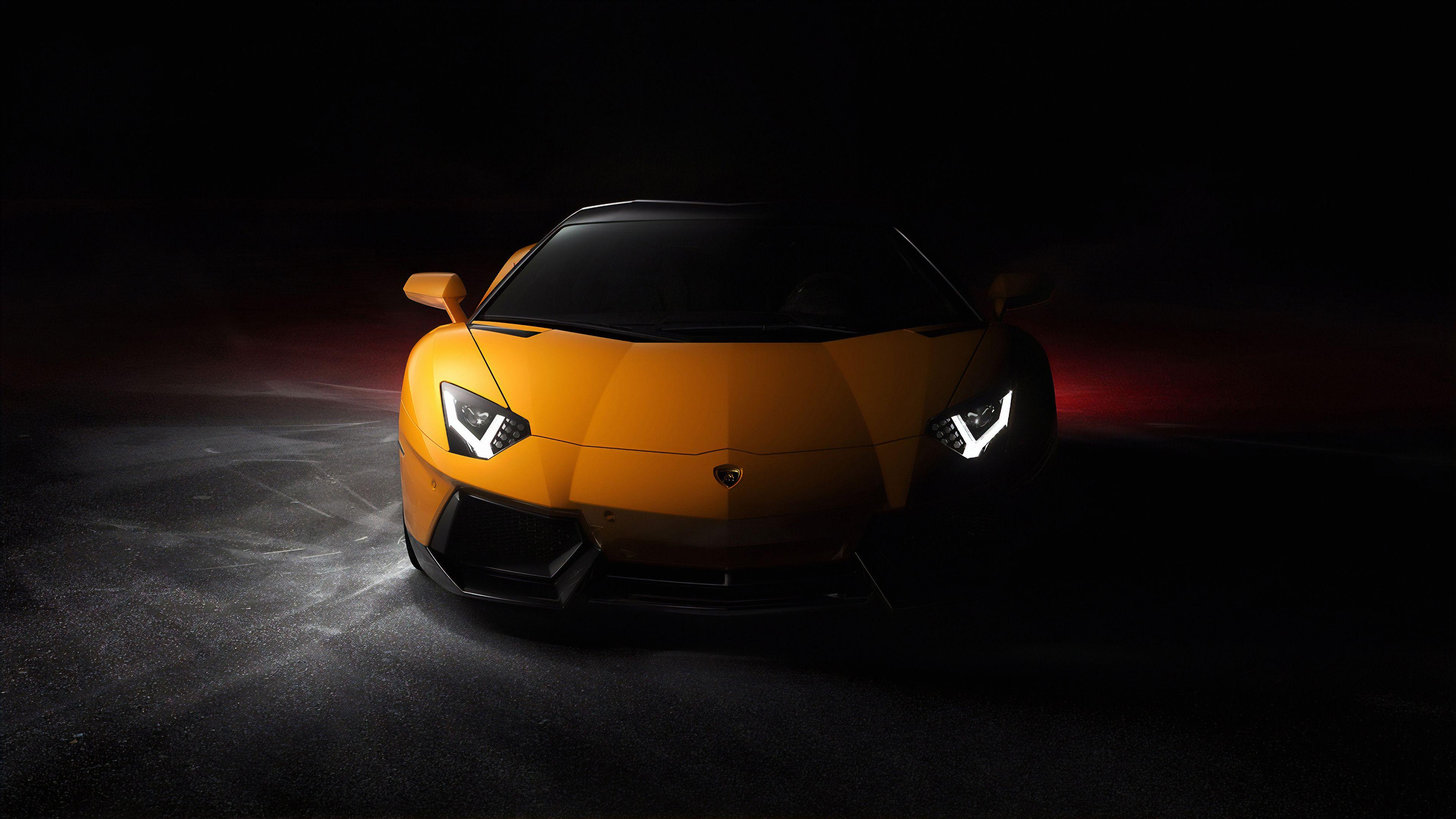 3840x2160 Yellow Lamborghini Aventador Front, HD Cars, 4k Wallpaper, Image, Background, Photo and Picture