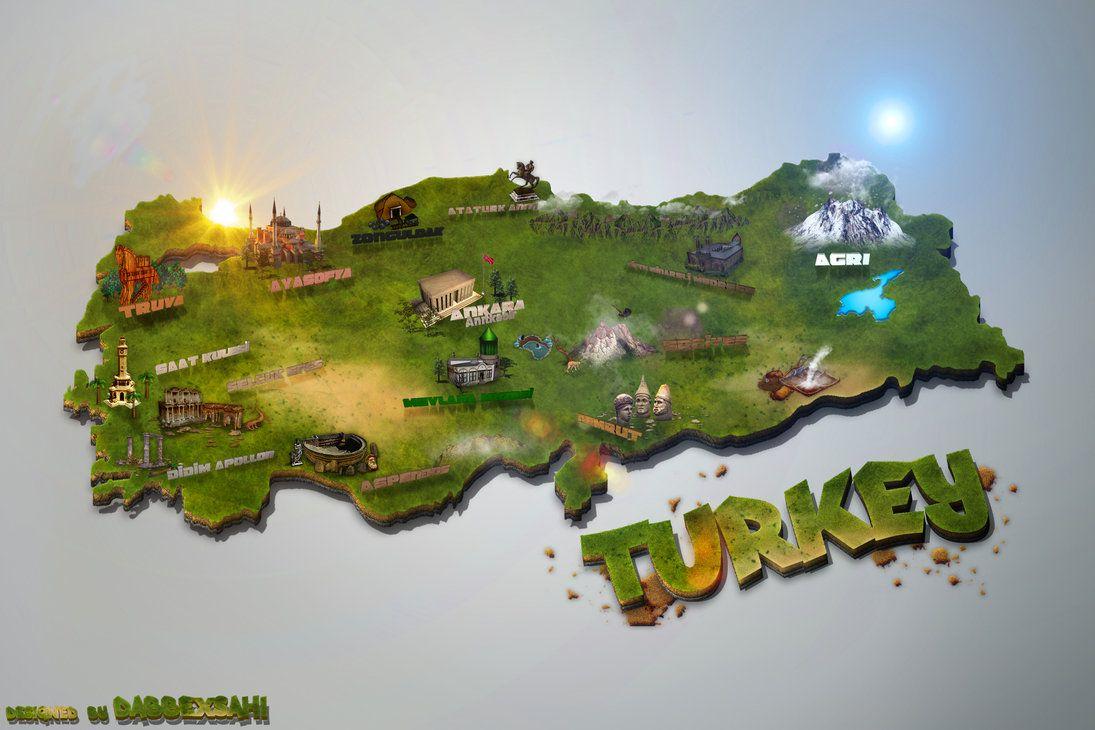 1095x730 3D Turkey Map v.2 Wallpaper_by dabbexsahi