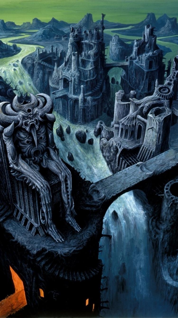 750x1334 Cityscapes fantasy art artwork album covers dan seagrave wallpaper