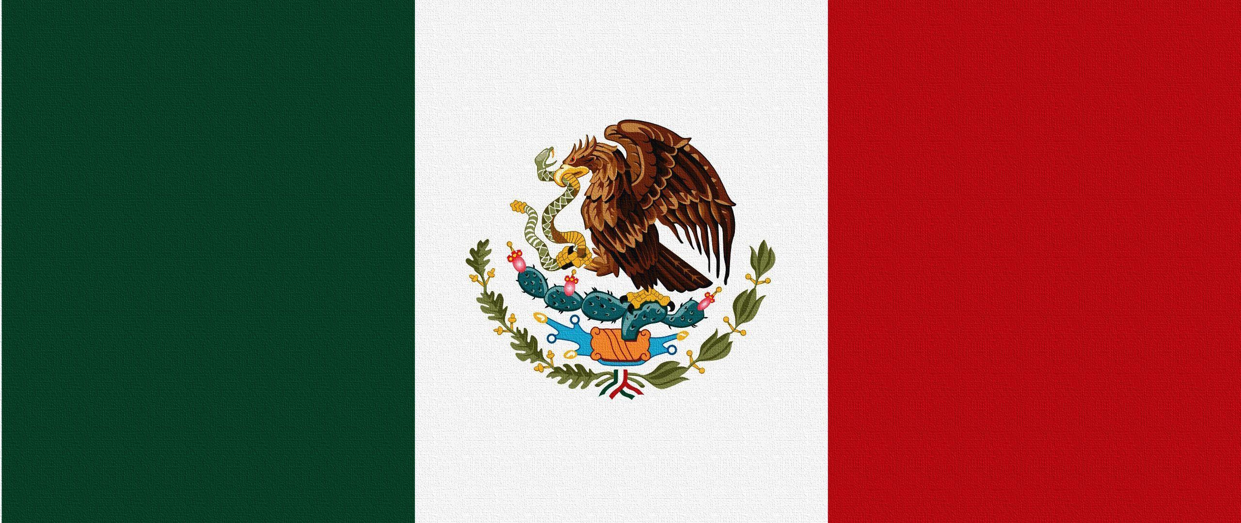 2560x1080 Download wallpaper 2560x1080 flag, snake, mexico, eagle dual wide 1080p HD background