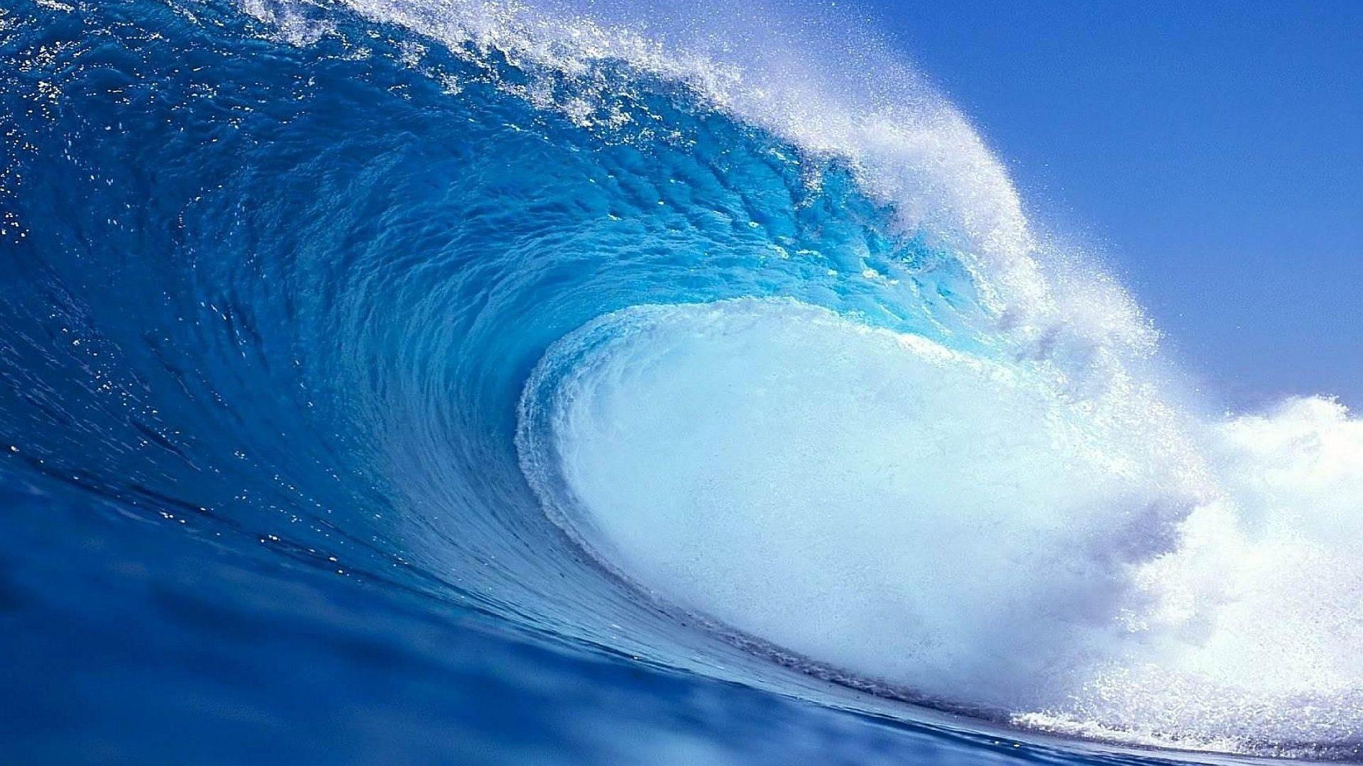 1920x1080 Ocean Waves Cartoon Wallpaper