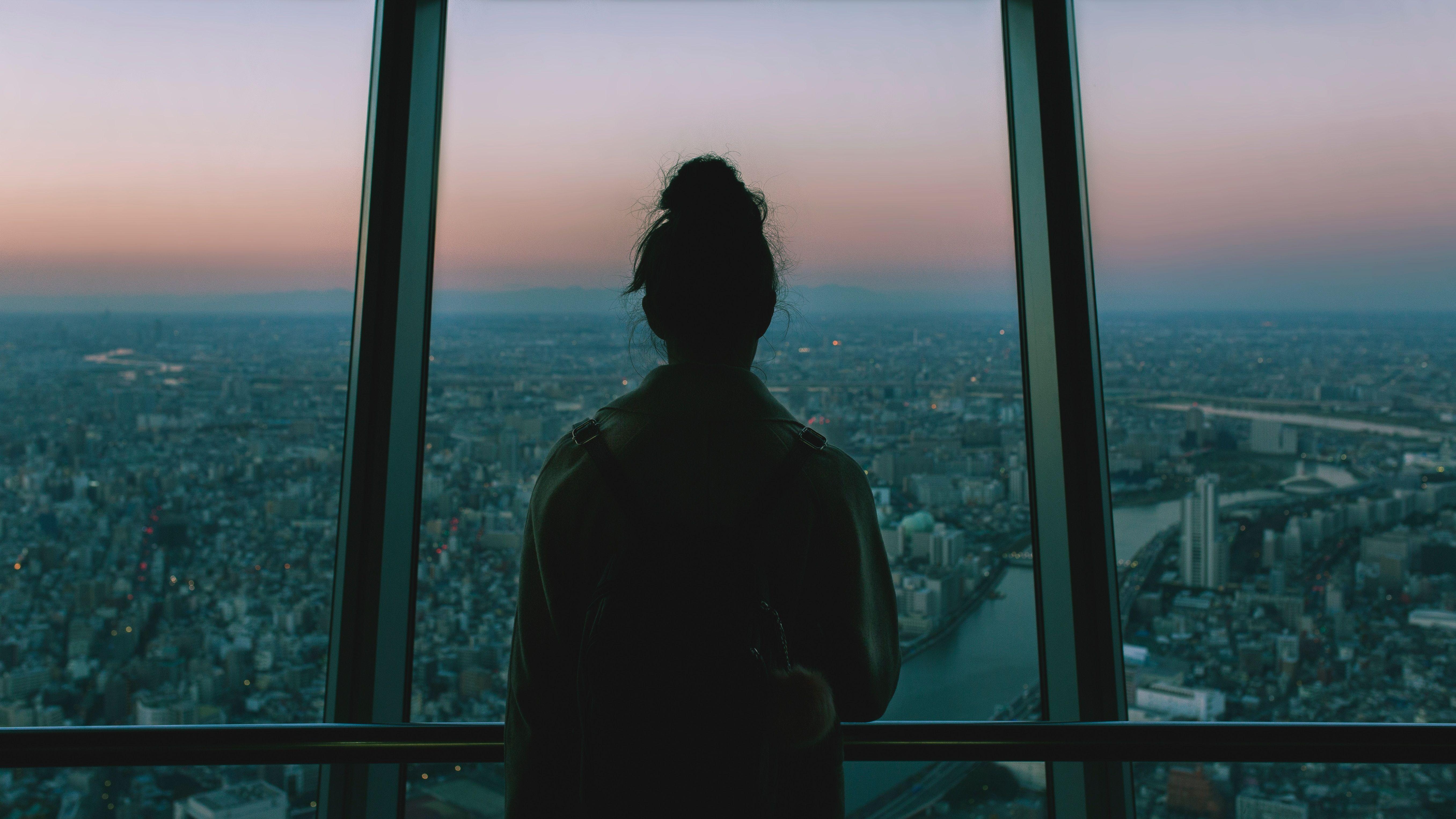 5426x3052 5426x3052 #neon light, #city view, #panorama, #sunrise, #cityscape, #gradient, #silhouette, #PNG image, #looking out, #sunset, #city, #back, #behind, #lost in translation, #window, #night view, #japan, #girl looking over city, #view, #woman, #