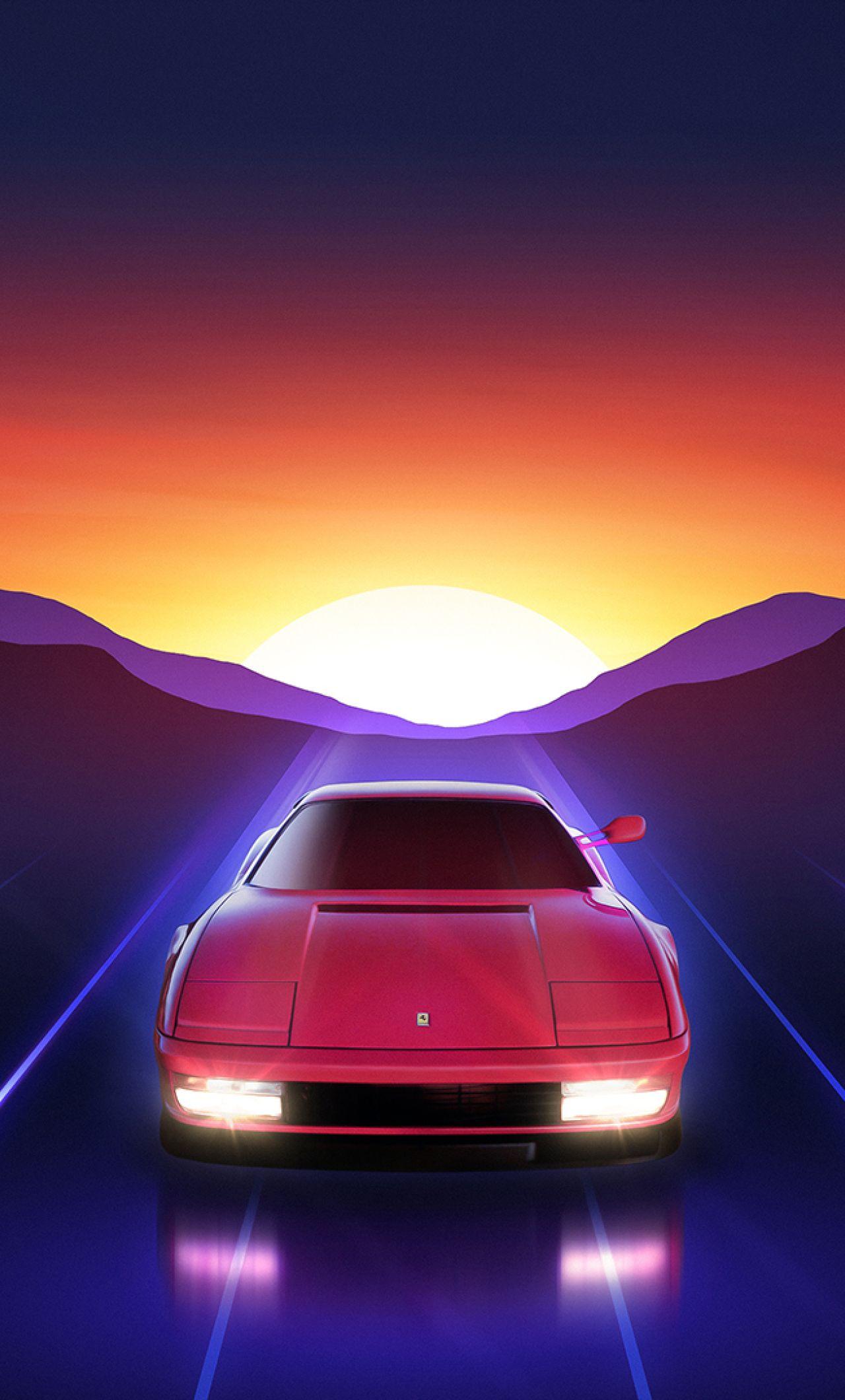 1280x2120 Ferrari Testarossa Sunrise iPhone 6 plus Wallpaper, HD Artist 4K Wallpaper, Image, Photo and Background